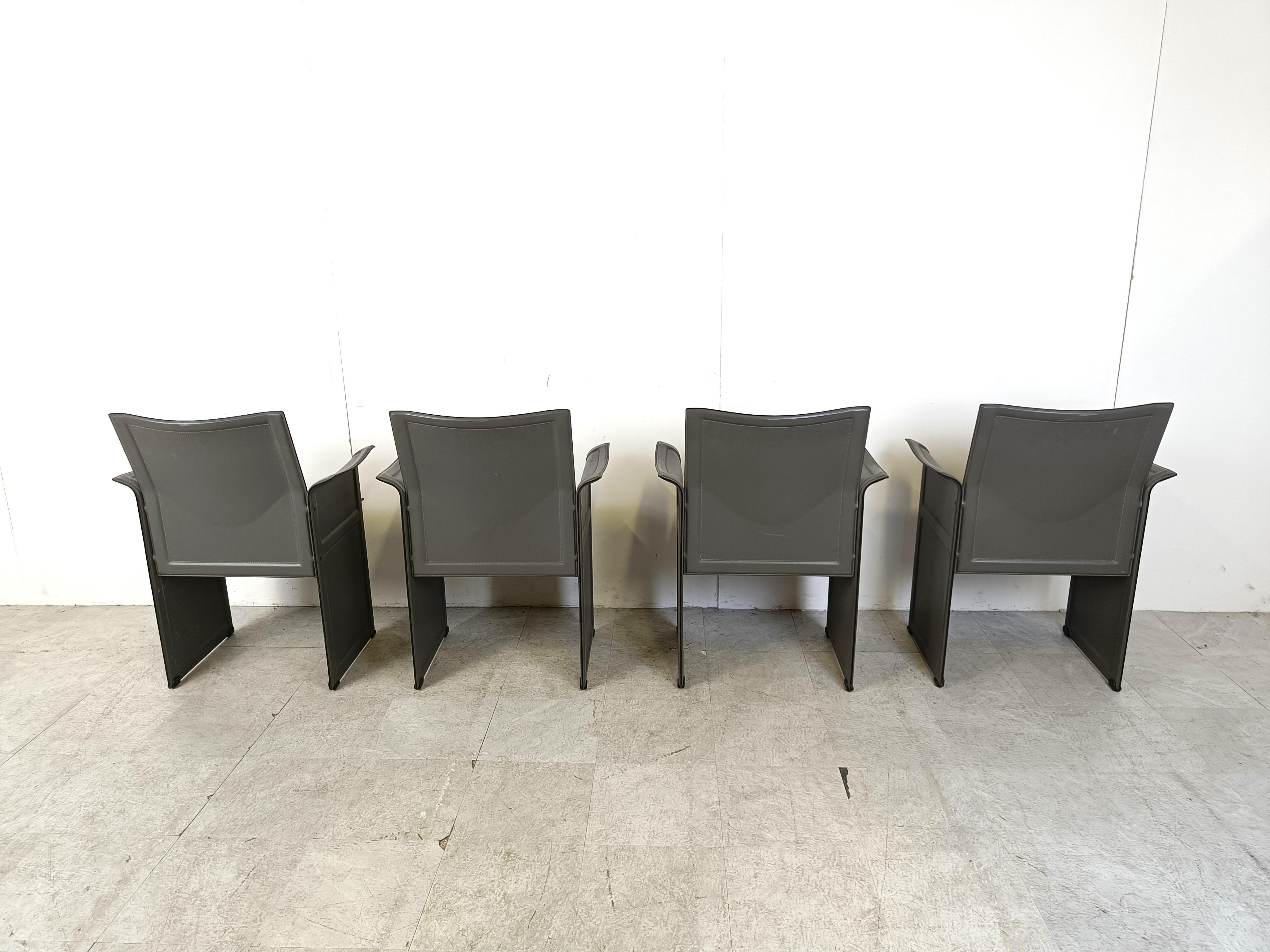 Vintage Korium Dining Chairs by Tito Agnoli for Matteo Grassi, 1980, Set of 4 2