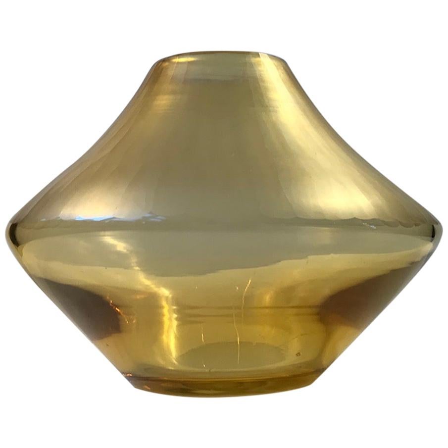 Vintage Kosta Boda Amber Glass Vase, Sweden, 1970s