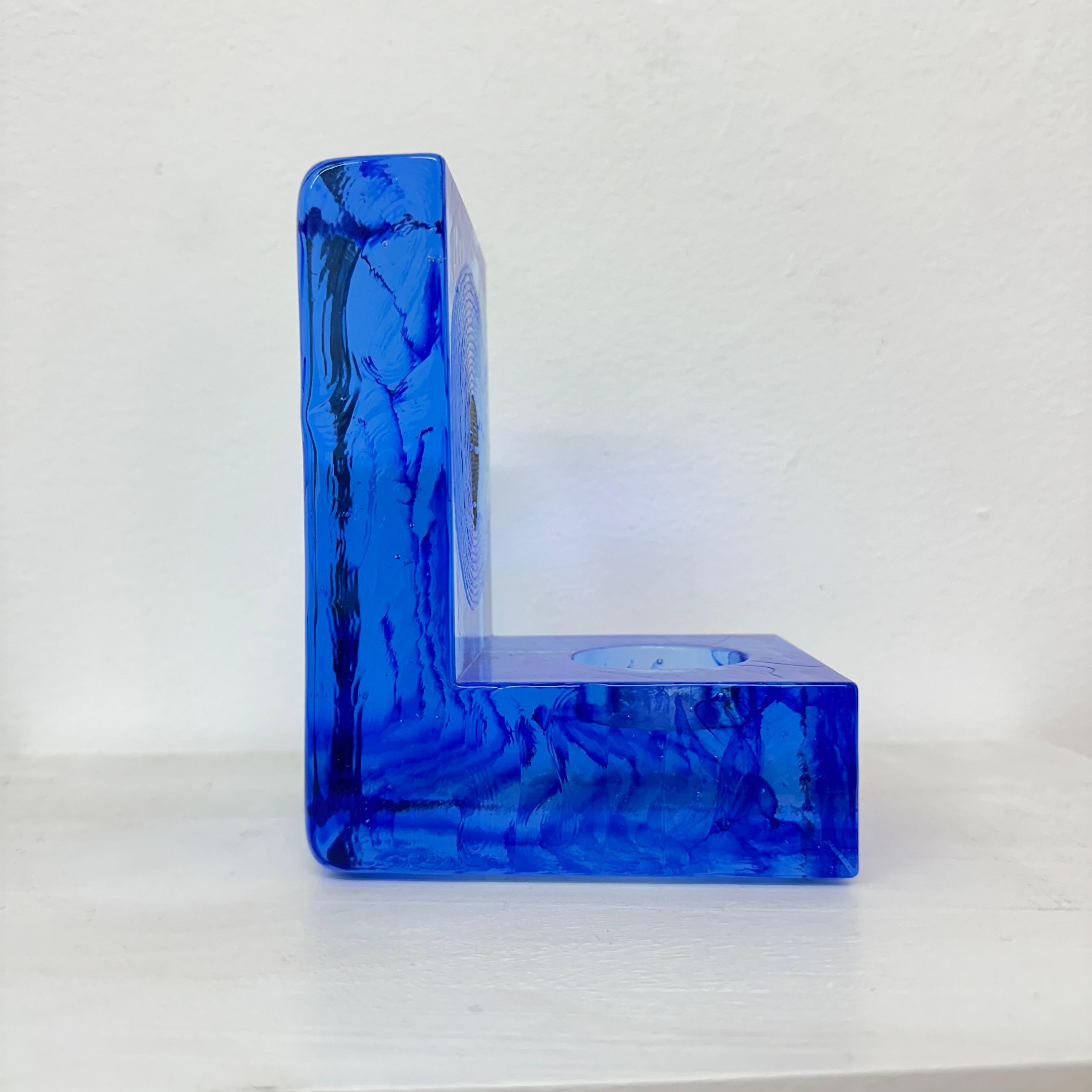Vintage Kosta Boda Bertil Vallien 'Starlight' Portacandele in vetro artistico Testa Scultura

