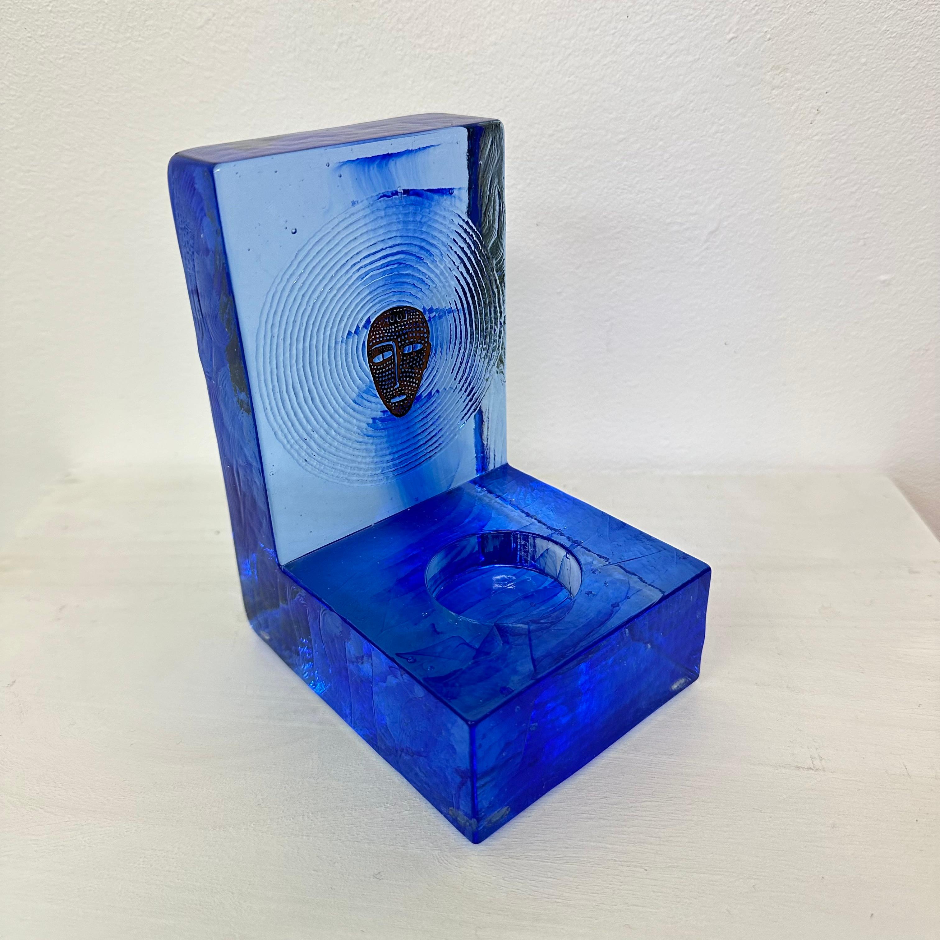 Mid-Century moderno Scultura portacandele in vetro artistico d'epoca Kosta Boda Bertil Vallien 'Starlight' in vendita