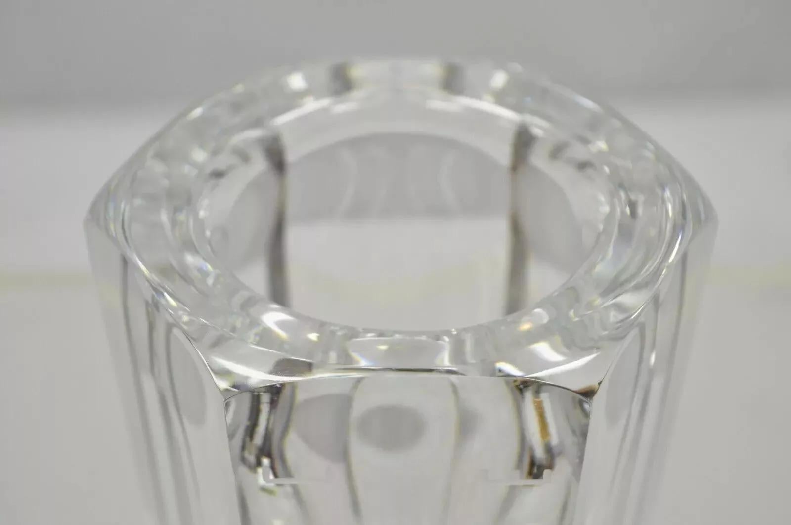 Sconosciuto Vaso di cristallo d'epoca Kosta Boda Elis Bergh con leone rampante inciso, da 7,5