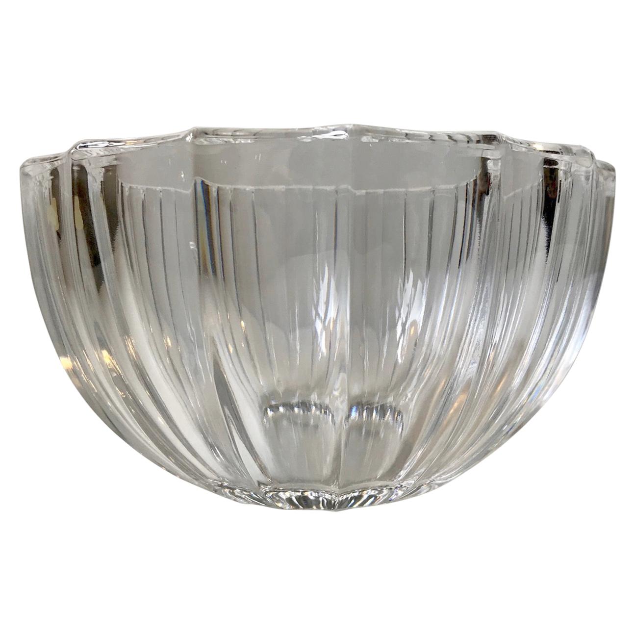 Vintage Kosta Boda Fluted Crystal Bowl For Sale