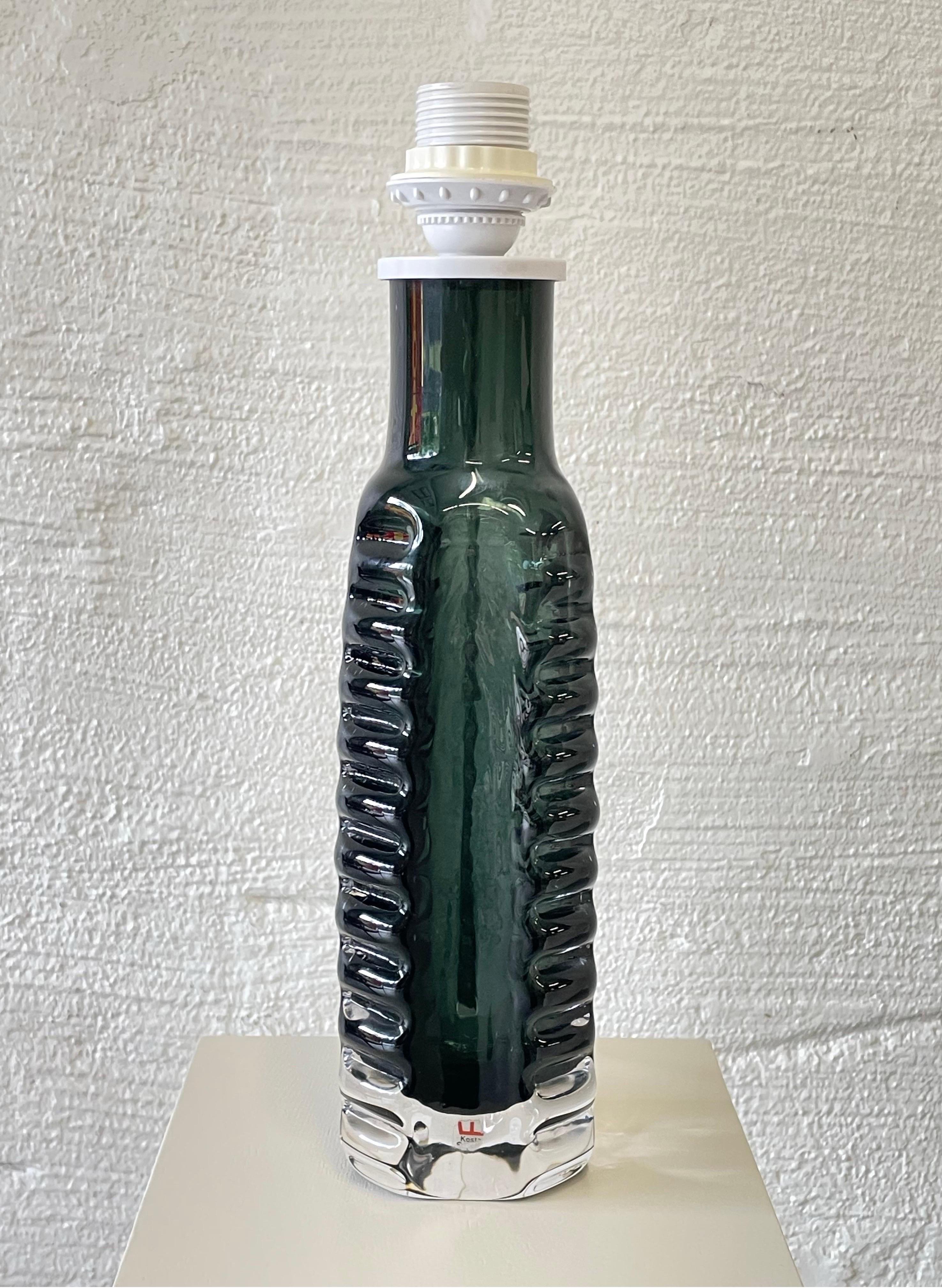 Vintage Kosta Boda-Tischlampe, Rauchglas, Schweden 1960er Jahre (Glaskunst)