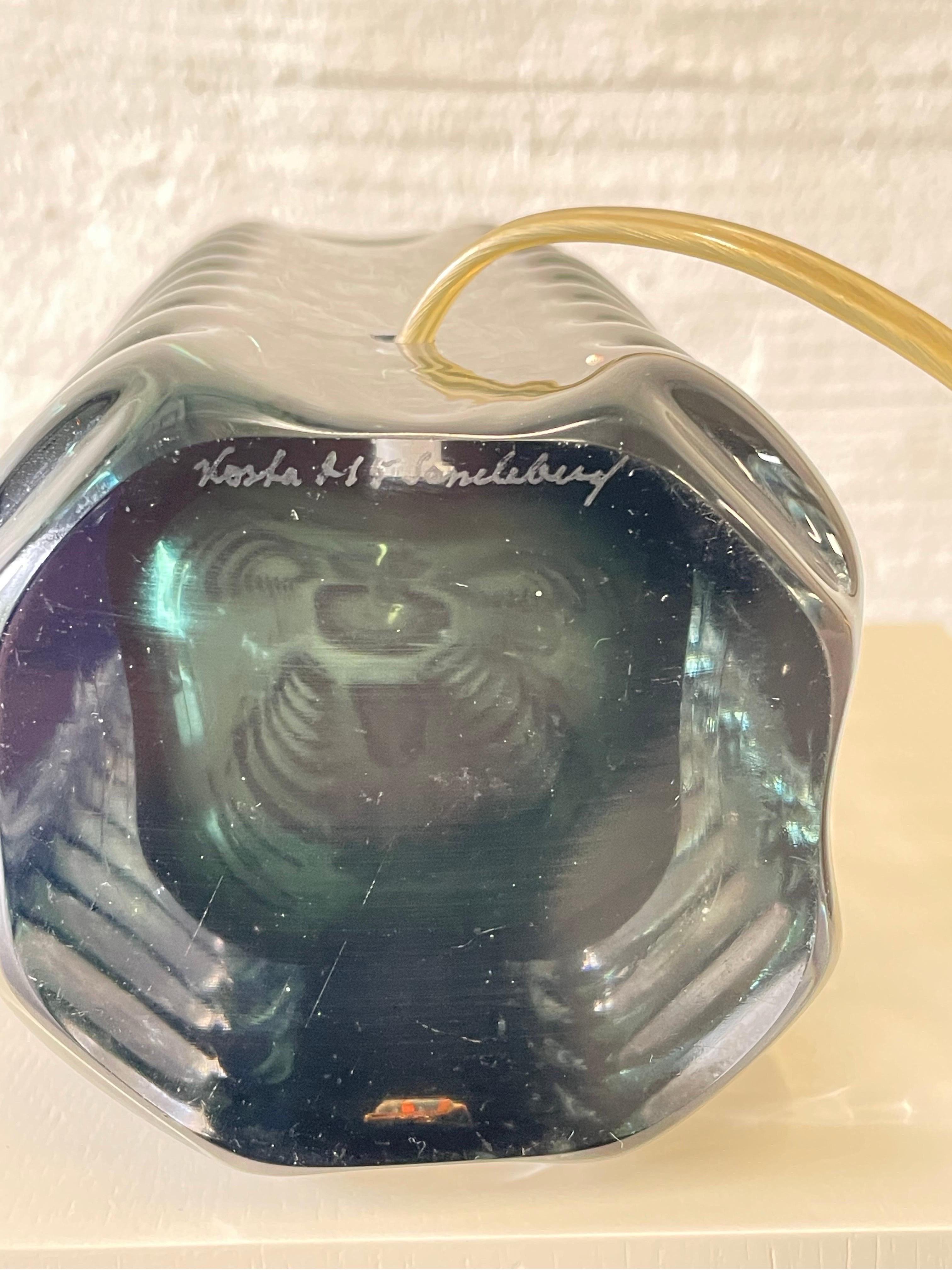 Vintage Kosta Boda-Tischlampe, Rauchglas, Schweden 1960er Jahre 1