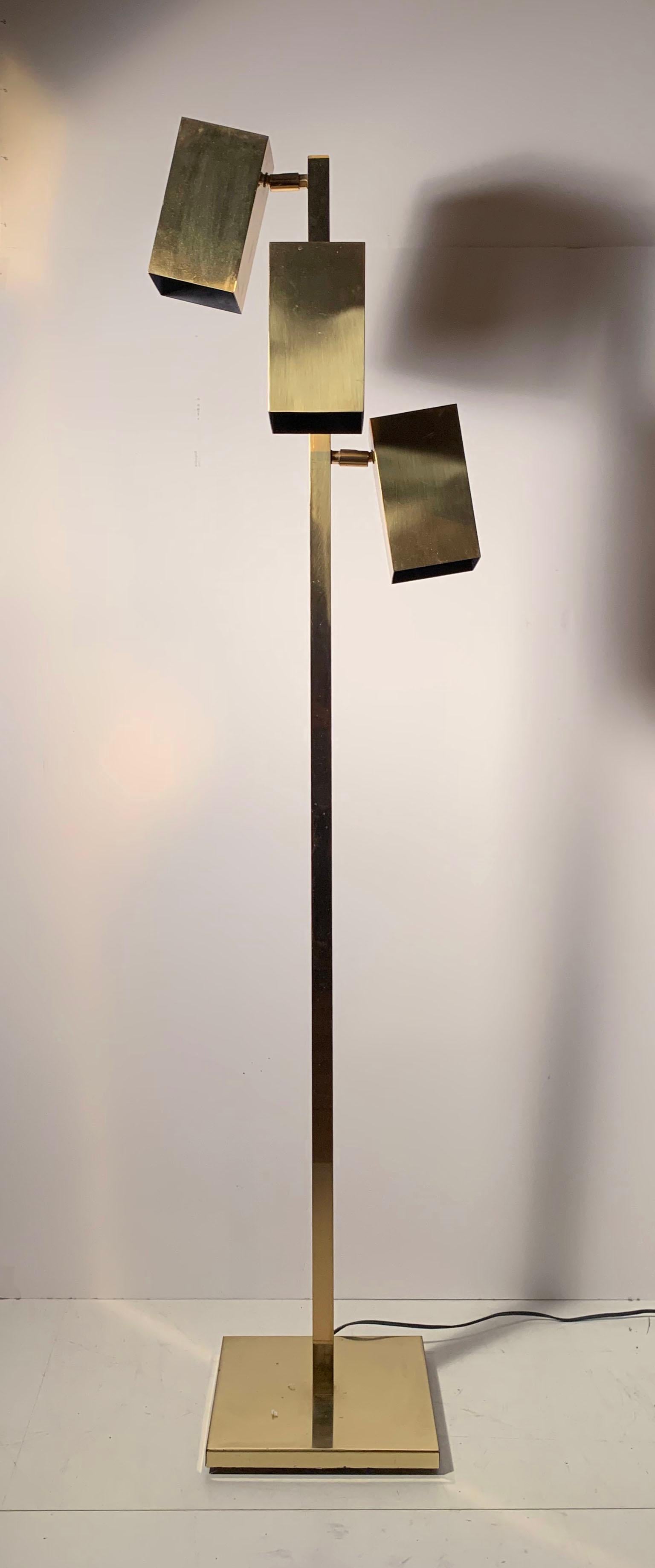 Vintage Koch & Lowy Brass Rectangular Extrusion Floor Lamp 2