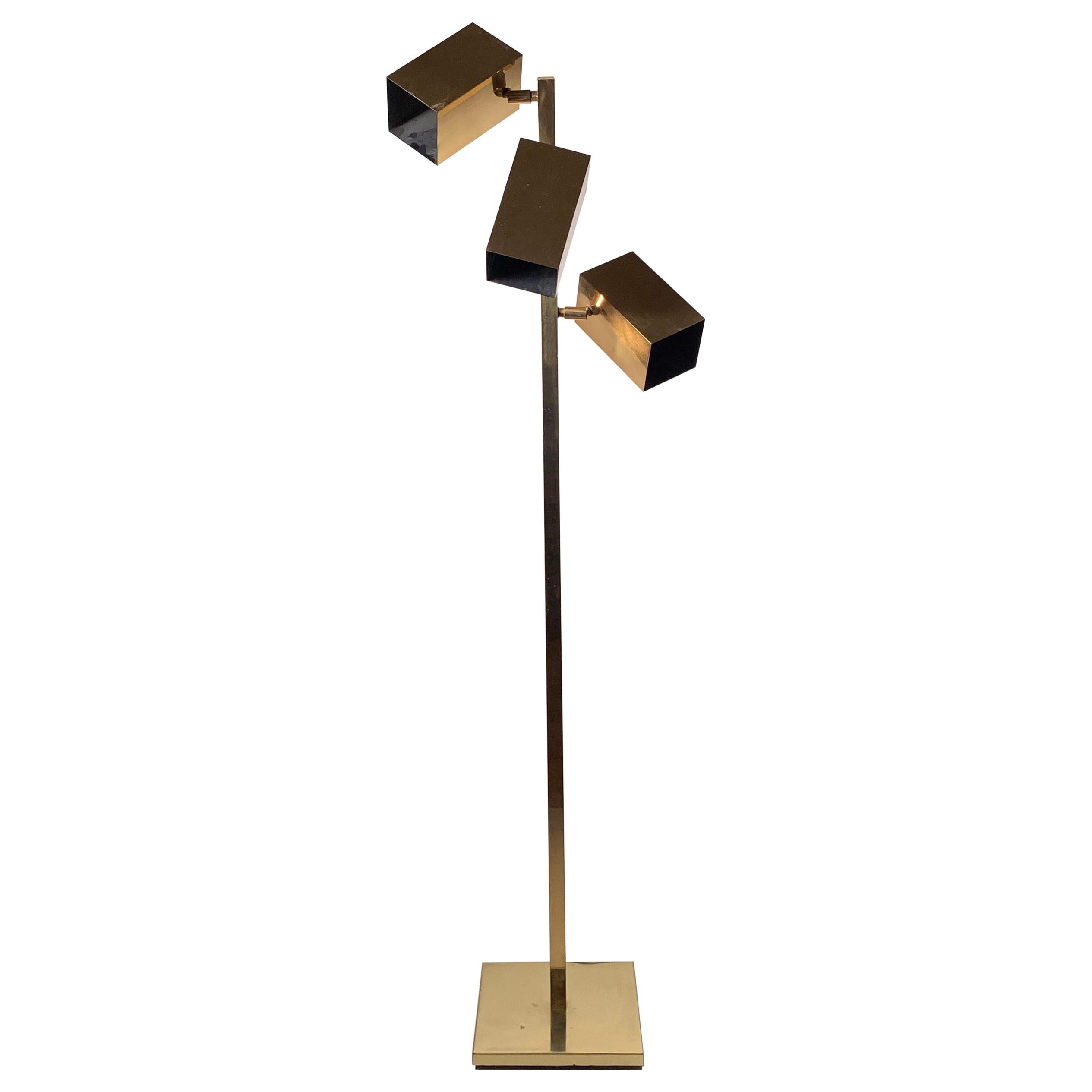 Vintage Koch & Lowy Brass Rectangular Extrusion Floor Lamp