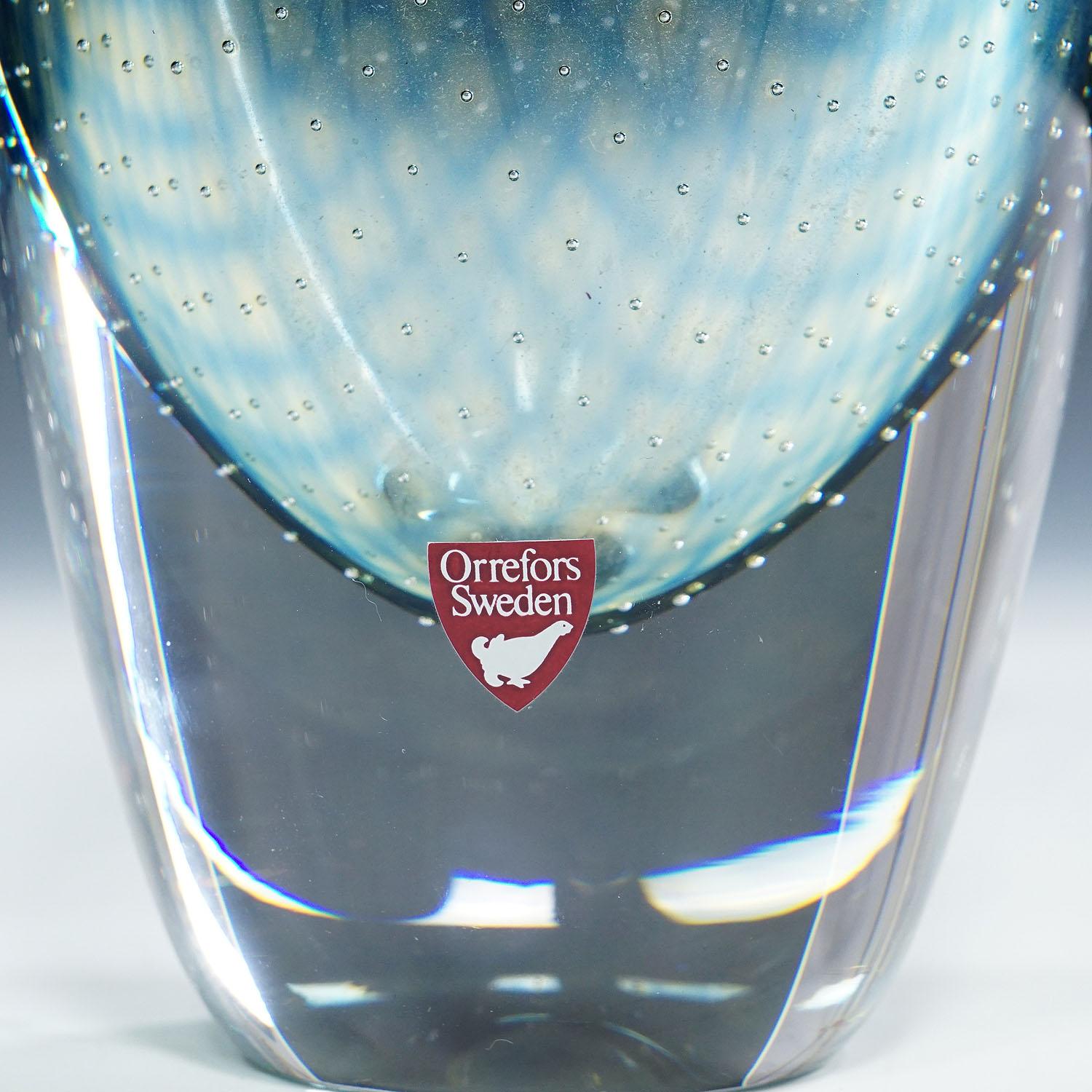 Verre d'art Vase Kraka de Sven Palmquist pour Orrefors, Suède 1955 en vente