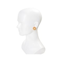 Vintage Kramer Gold Tone Flower Clip-On Earrings, 1970s