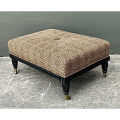 Vintage Kravet Tufted Leopard Ottoman