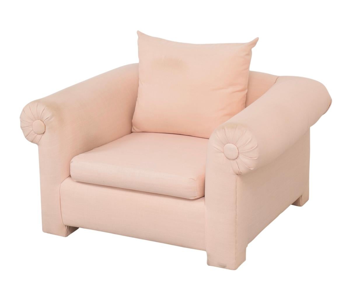 American Vintage Kreiss Collection Pink Bubble Living Room Set, Loveseat and Armchair