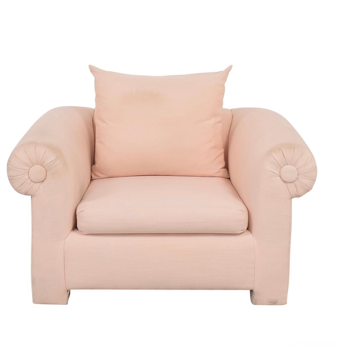 Post-Modern Vintage Kreiss Collection Pink Bubble Living Room Set, Loveseat and Armchair