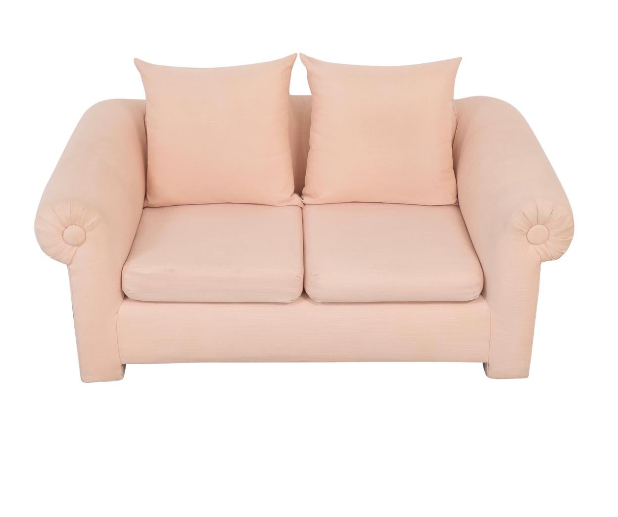 Vintage Kreiss Collection Pink Bubble Living Room Set, Loveseat and Armchair In Fair Condition In Brooklyn, NY