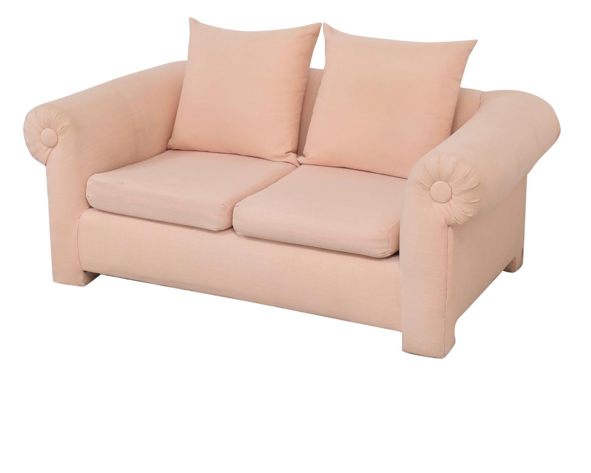 American Vintage Kreiss Collection Pink Bubble Loveseat, California Cool Modern Sofa