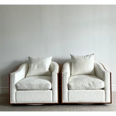 Vintage Kreiss Mambo Wood Swivel Chairs - A Pair