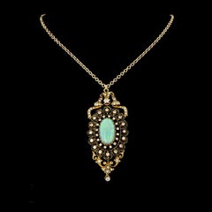 Vintage Krementz & Co. Victorian-Style Opal Starburst Pendant