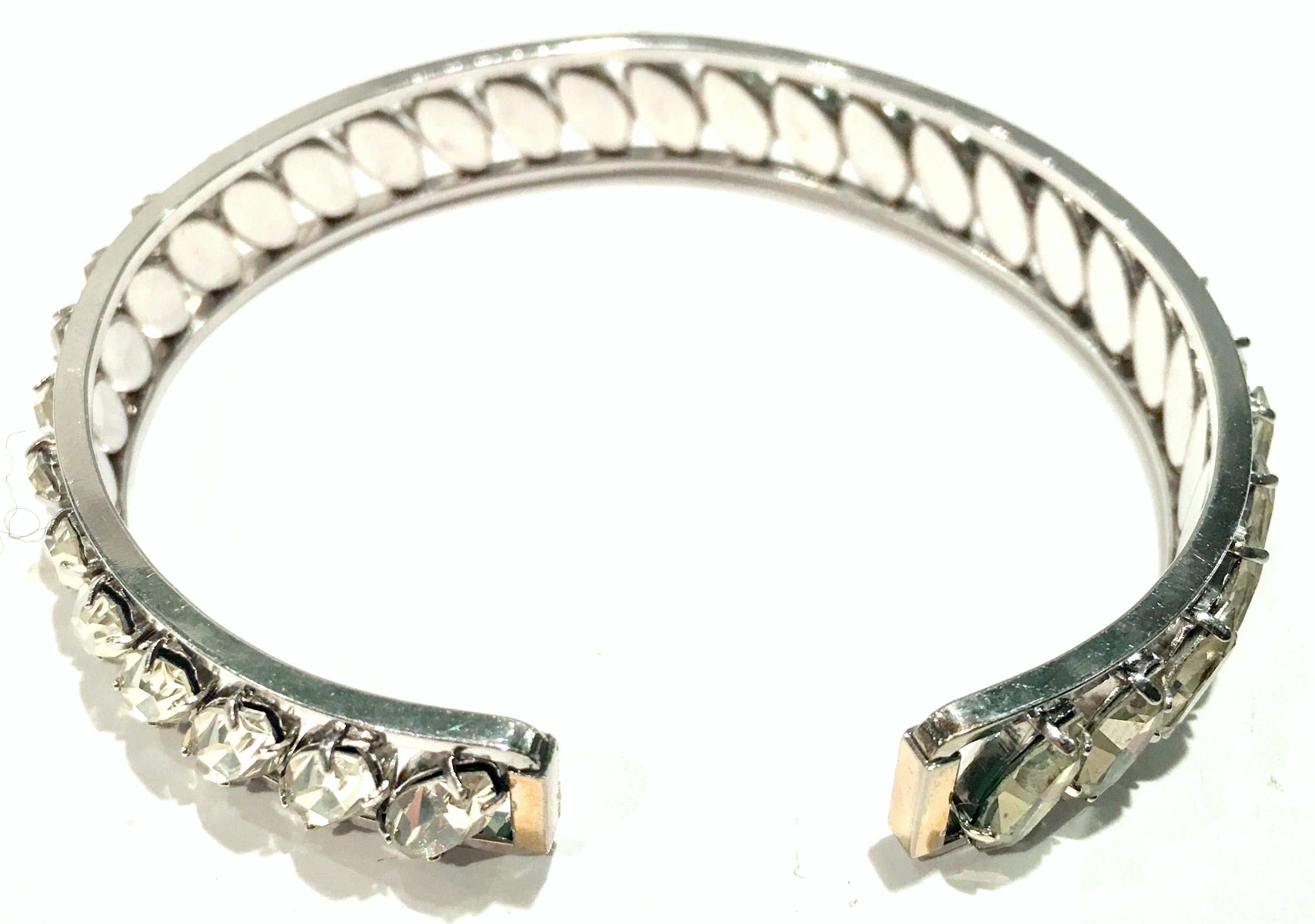 Vintage Krementz White Gold & Austrian Crystal, Necklace, Bracelet, Earrings S/4 For Sale 5