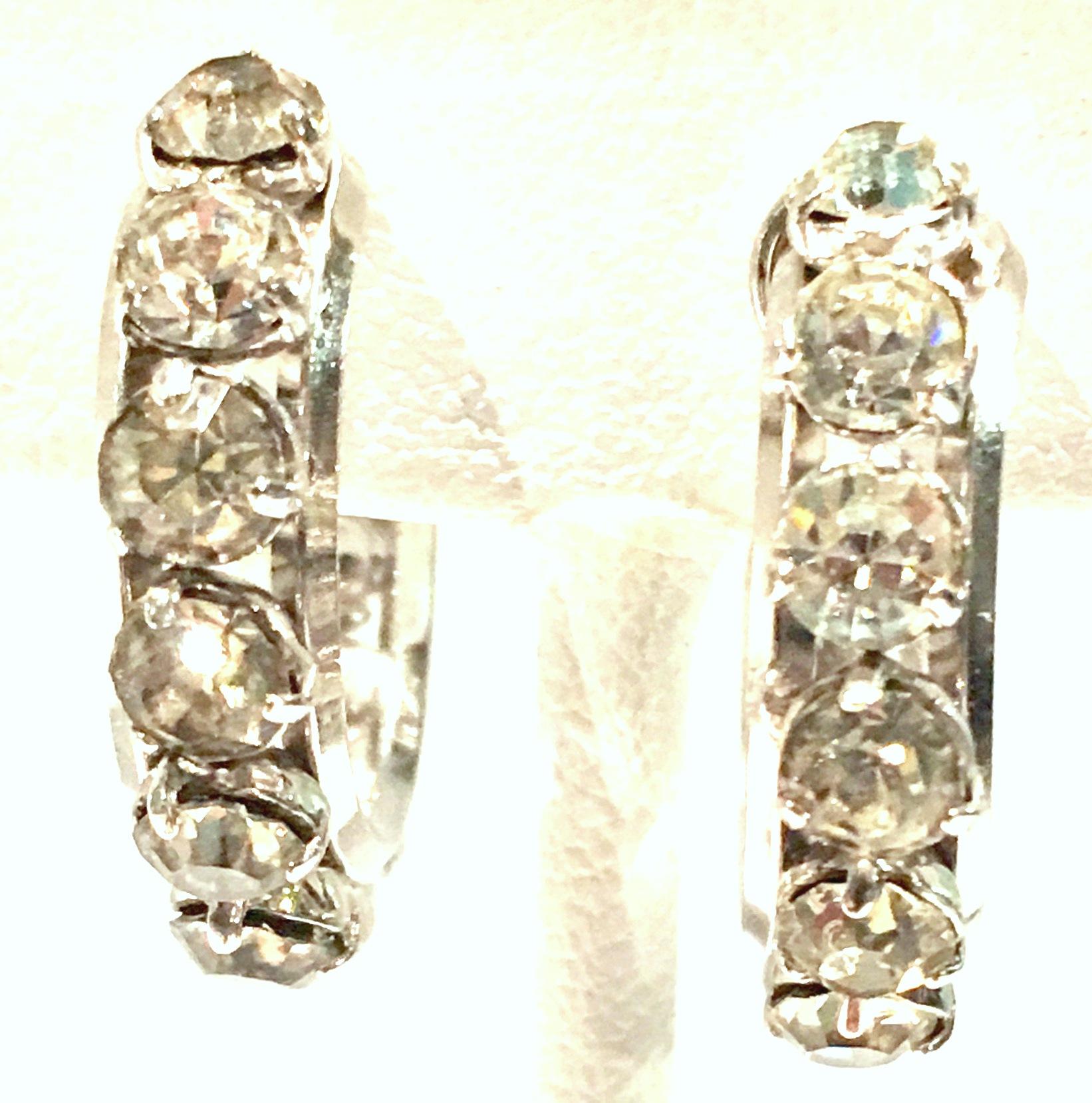 Vintage Krementz White Gold & Austrian Crystal, Necklace, Bracelet, Earrings S/4 For Sale 6