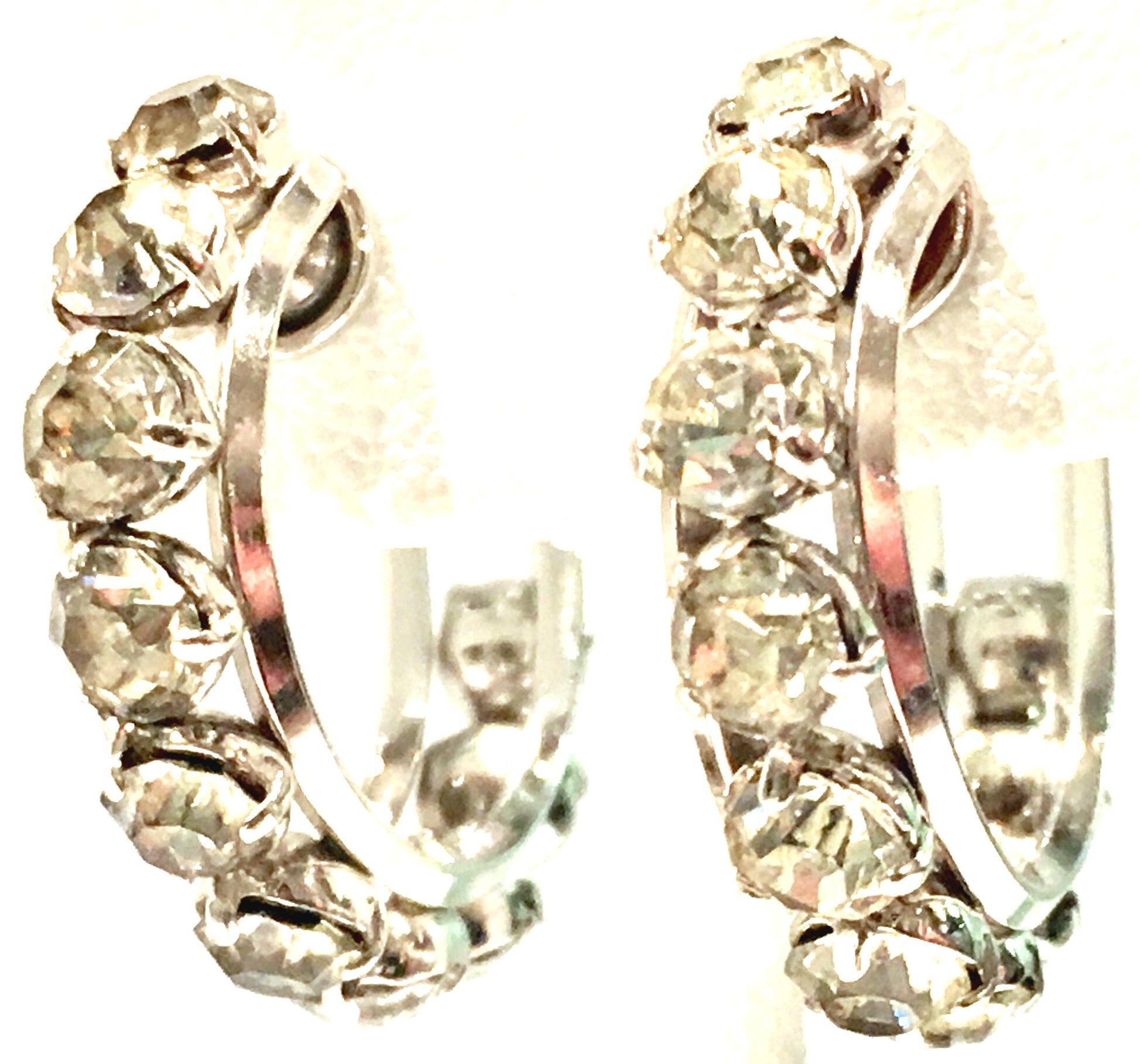 Vintage Krementz White Gold & Austrian Crystal, Necklace, Bracelet, Earrings S/4 For Sale 7