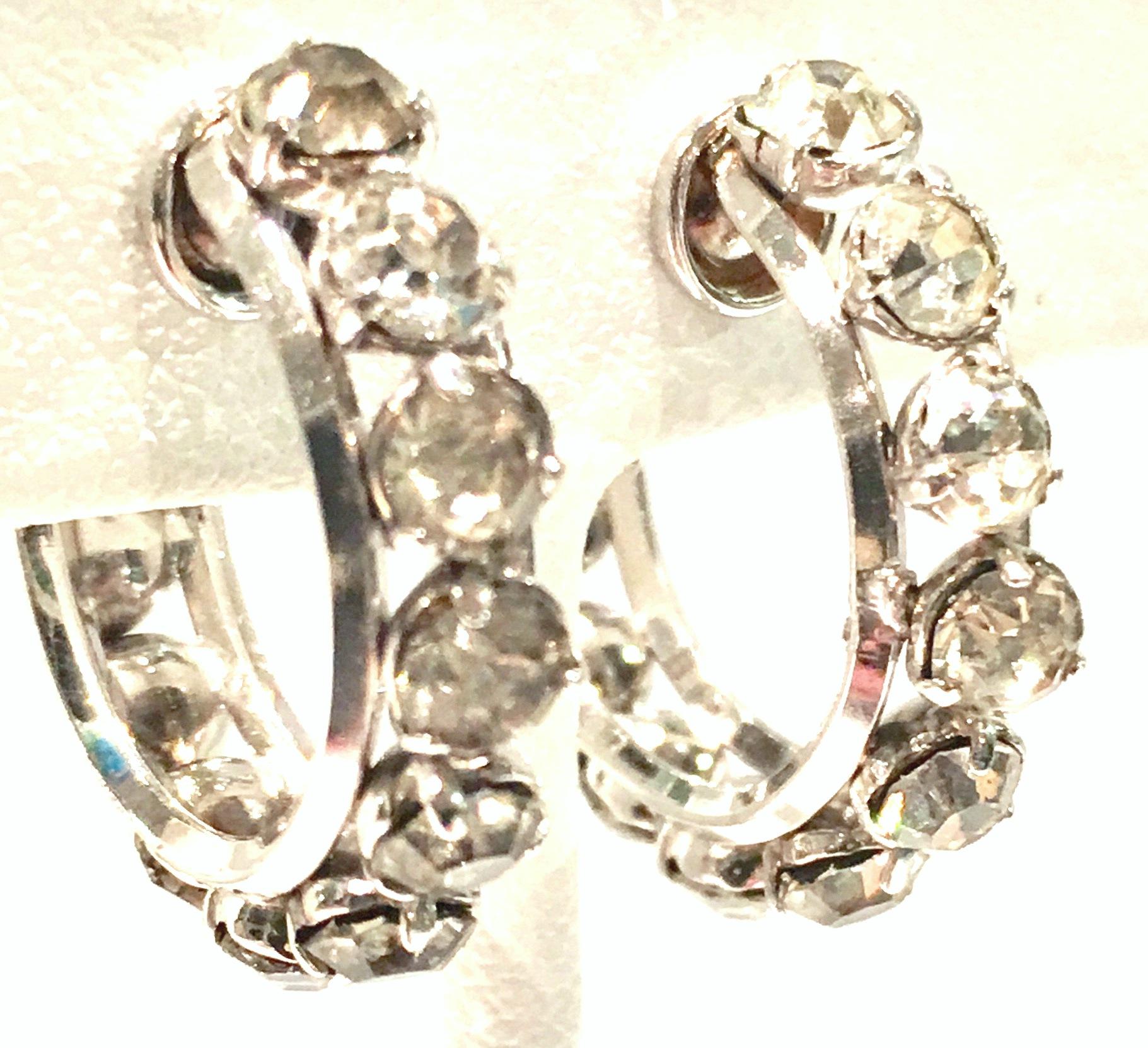 Vintage Krementz White Gold & Austrian Crystal, Necklace, Bracelet, Earrings S/4 For Sale 8