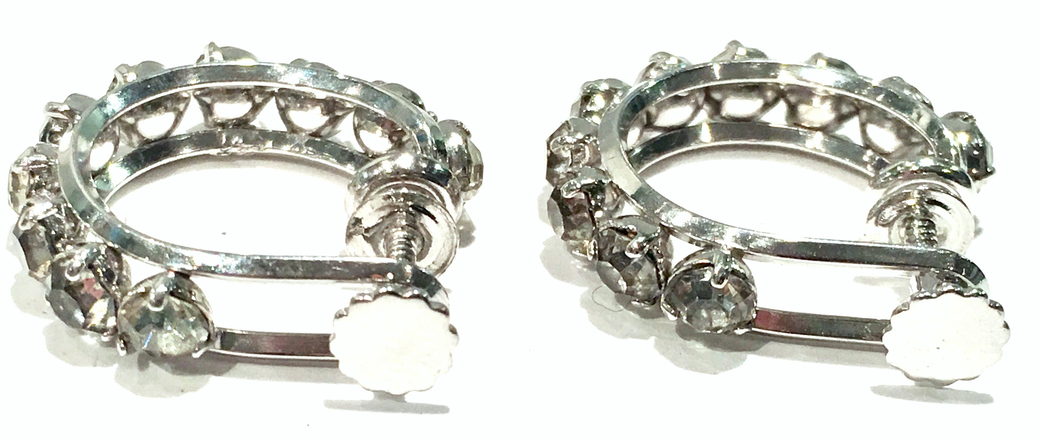 Vintage Krementz White Gold & Austrian Crystal, Necklace, Bracelet, Earrings S/4 For Sale 9