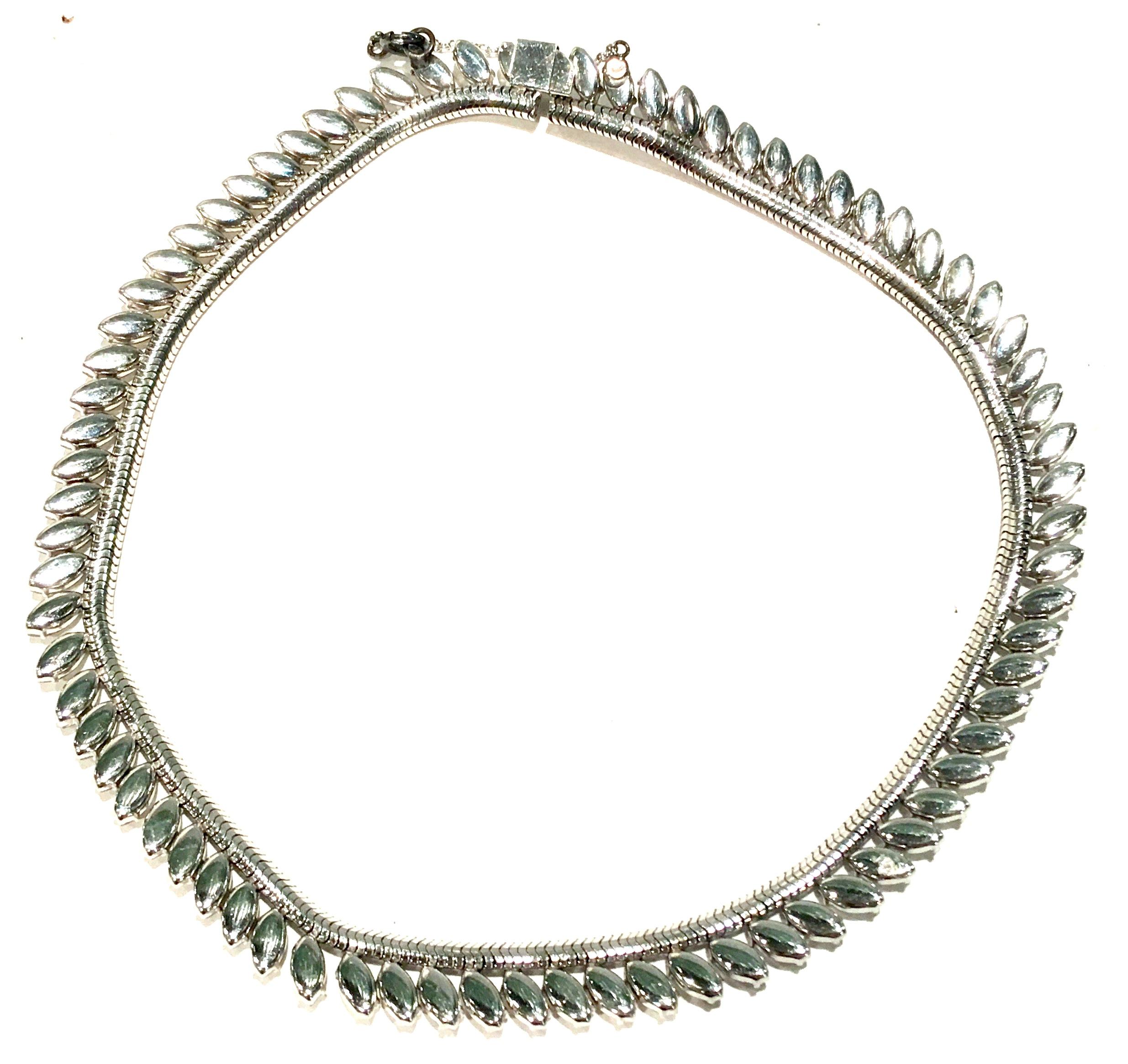 Vintage Krementz White Gold & Austrian Crystal, Necklace, Bracelet, Earrings S/4 For Sale 12