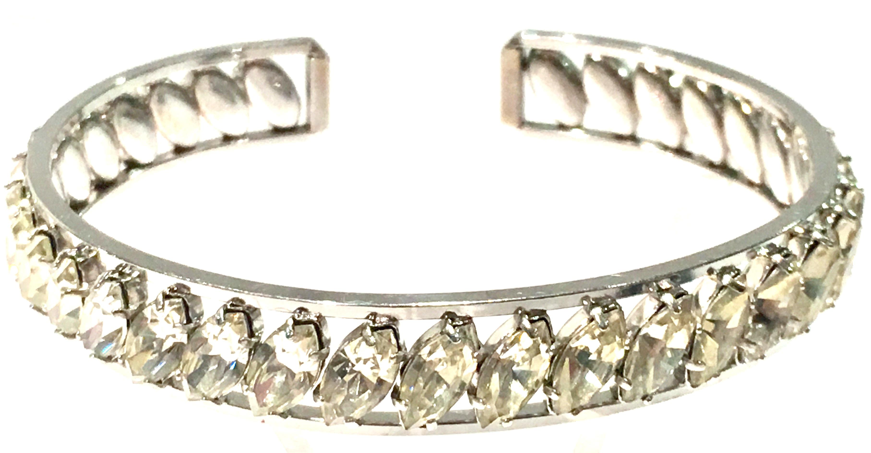 Vintage Krementz White Gold & Austrian Crystal, Necklace, Bracelet, Earrings S/4 For Sale 1