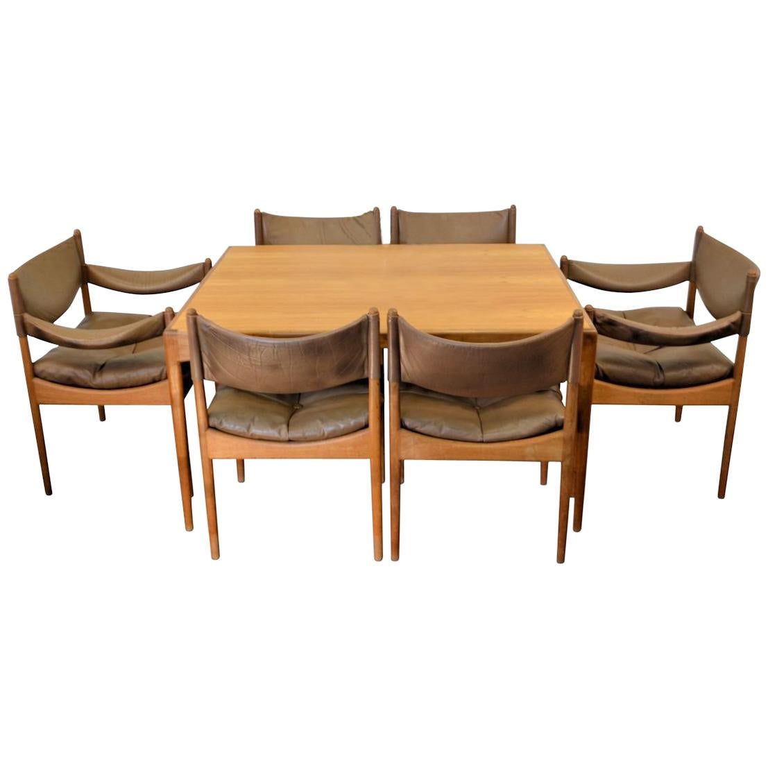 Vintage Kristian Vedel Danish Design Oak Dining Set