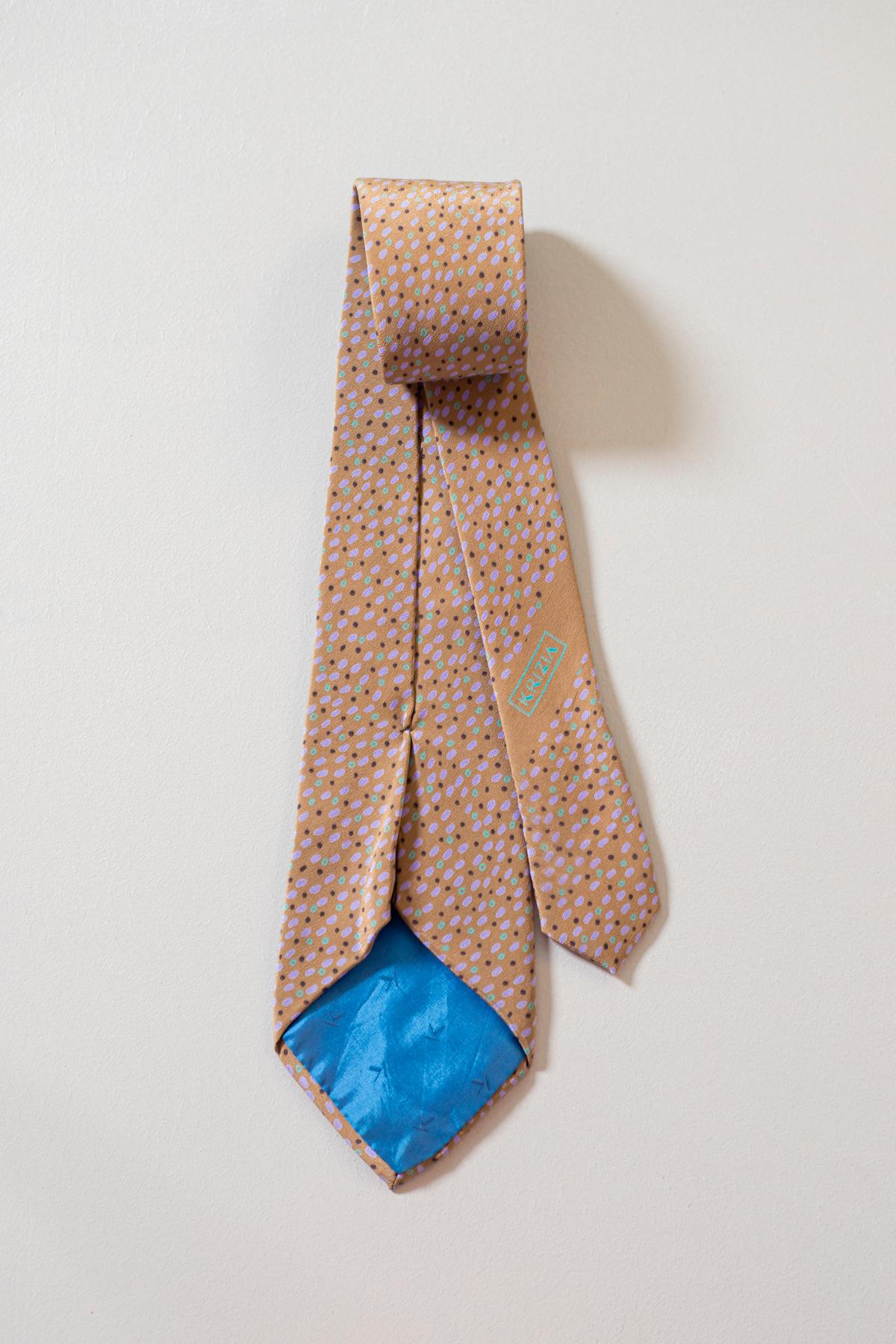 Brown Vintage Krizia 100% silk elegant and refined tie  For Sale