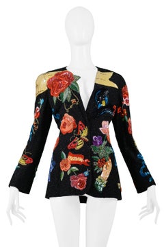 Vintage Krizia Heavily Beaded Runway Evening Jacket 1991