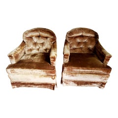 Vintage Kroehler Signature Designs Tufted Armchairs, a Pair