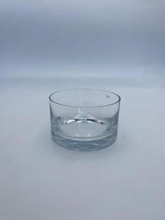 Cuenco vintage de cristal de Krosno, Polonia Años 80