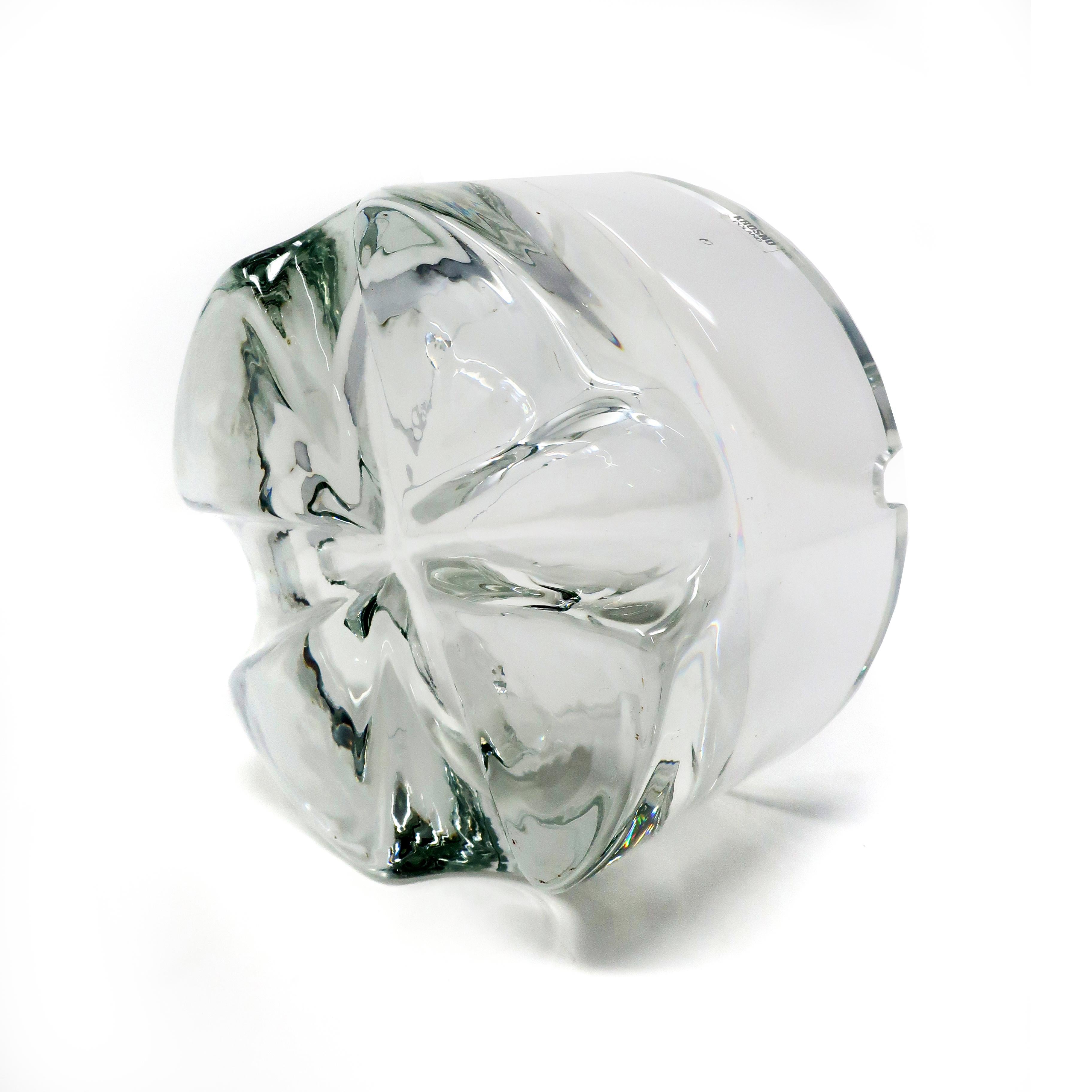 Mid-Century Modern Vintage Krosno Poland Crystal Ashtray