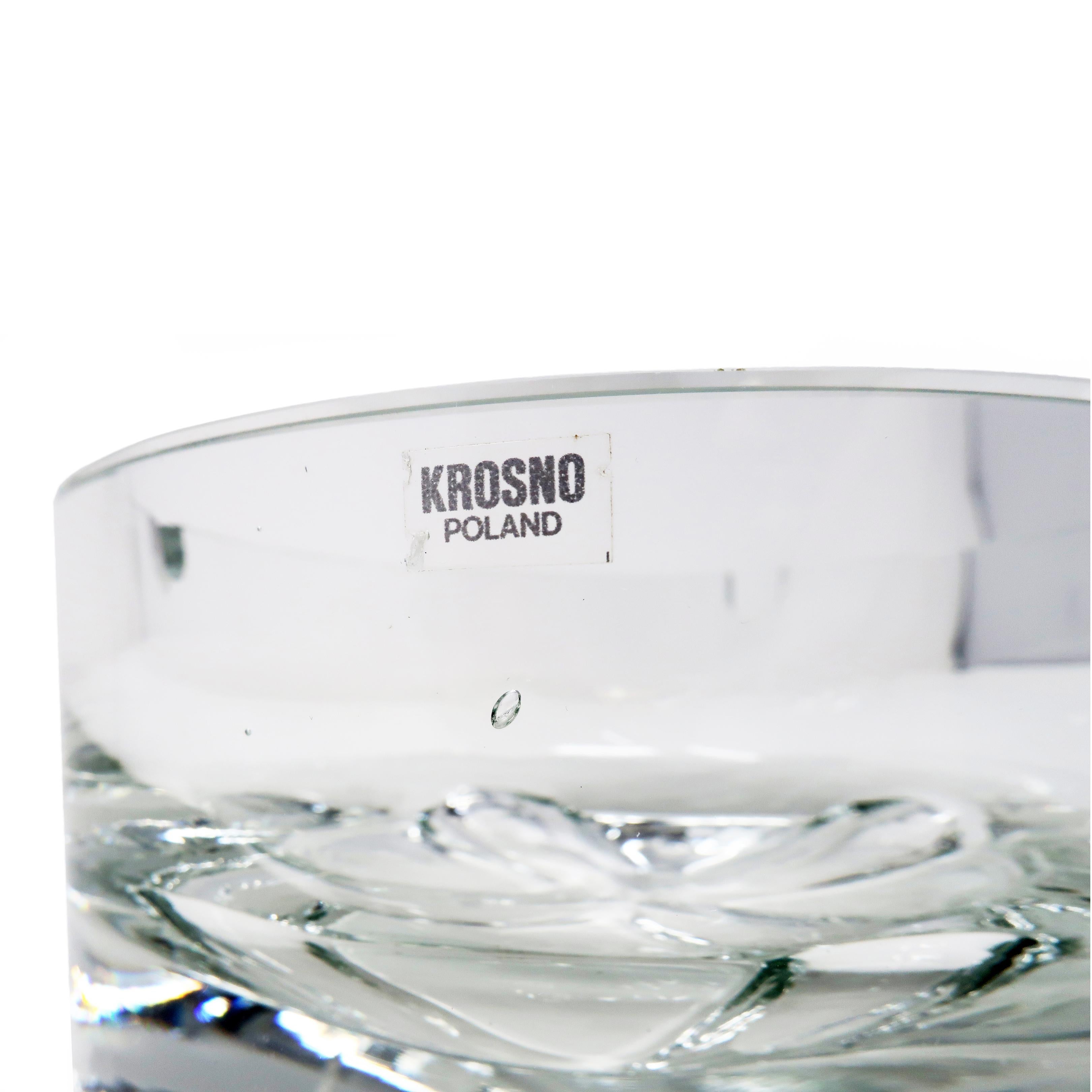 Vintage Krosno Poland Crystal Ashtray In Good Condition In Brooklyn, NY