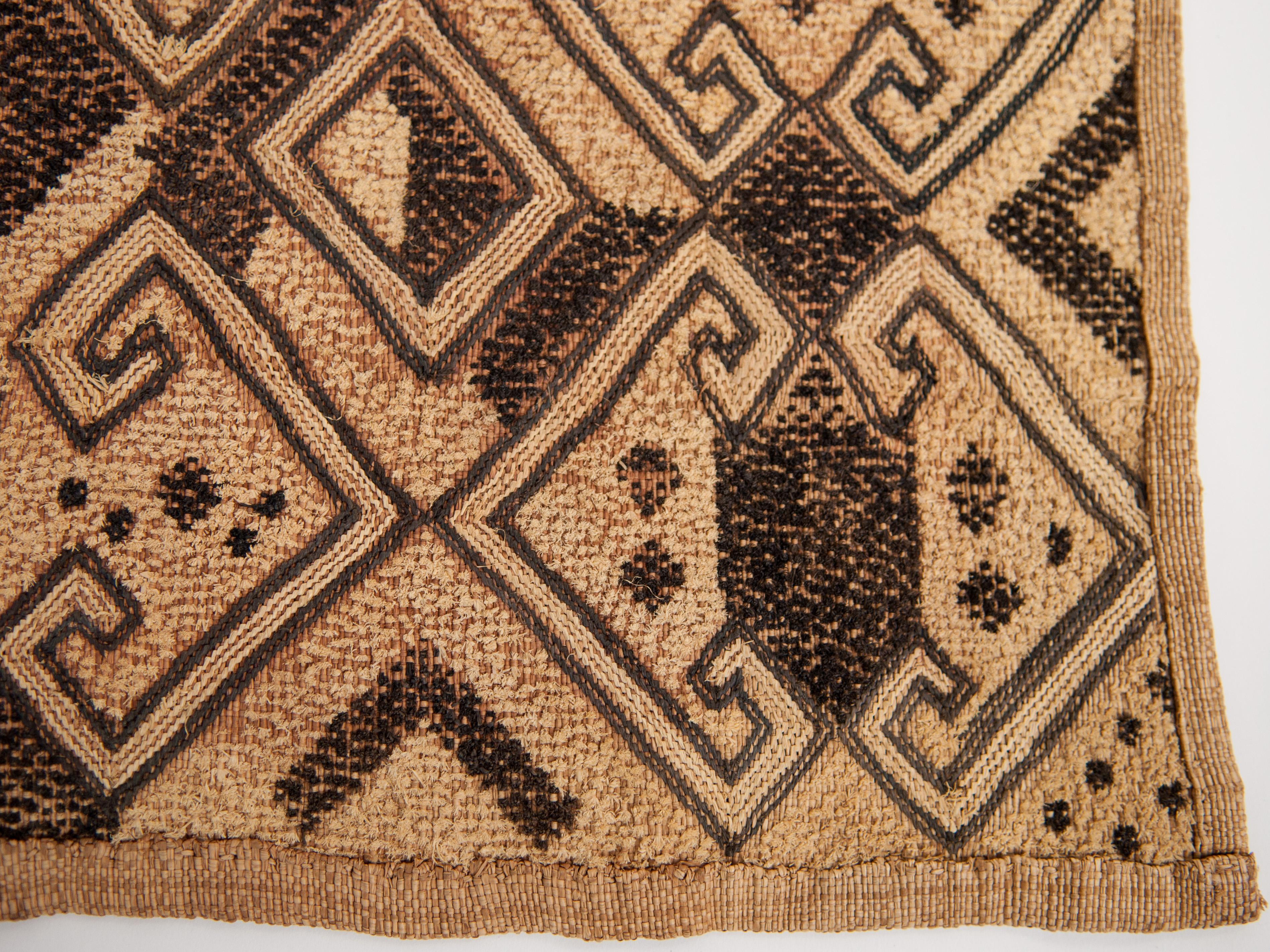 Vintage Kuba Raffia Textile Panel, Central Africa, Mid-20th Century 7