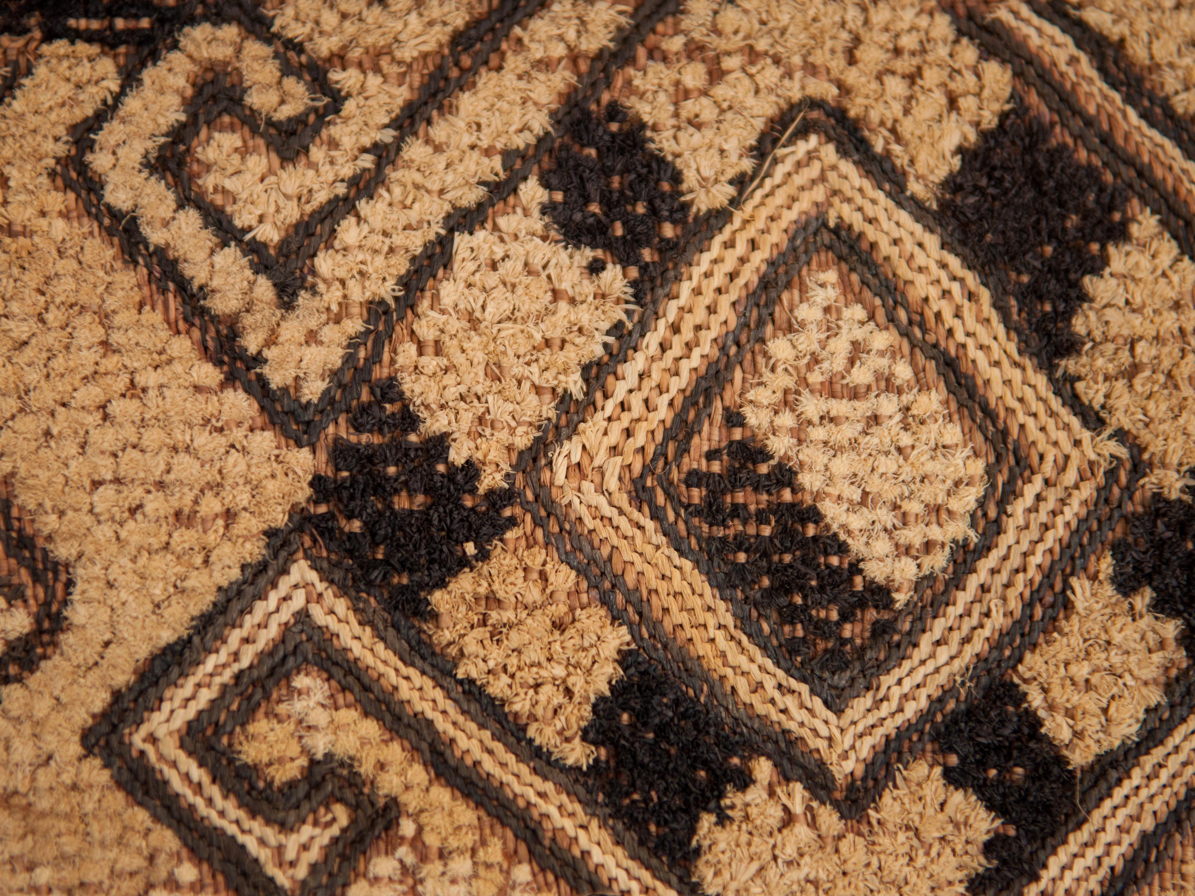 Vintage Kuba Raffia Textile Panel, Central Africa, Mid-20th Century 12