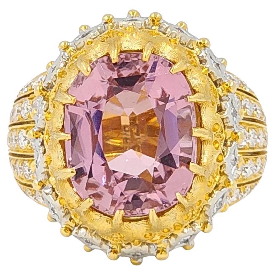 Vintage Diamond Chunky Cocktail Ring in 18 Carat Gold, French Hallmarks