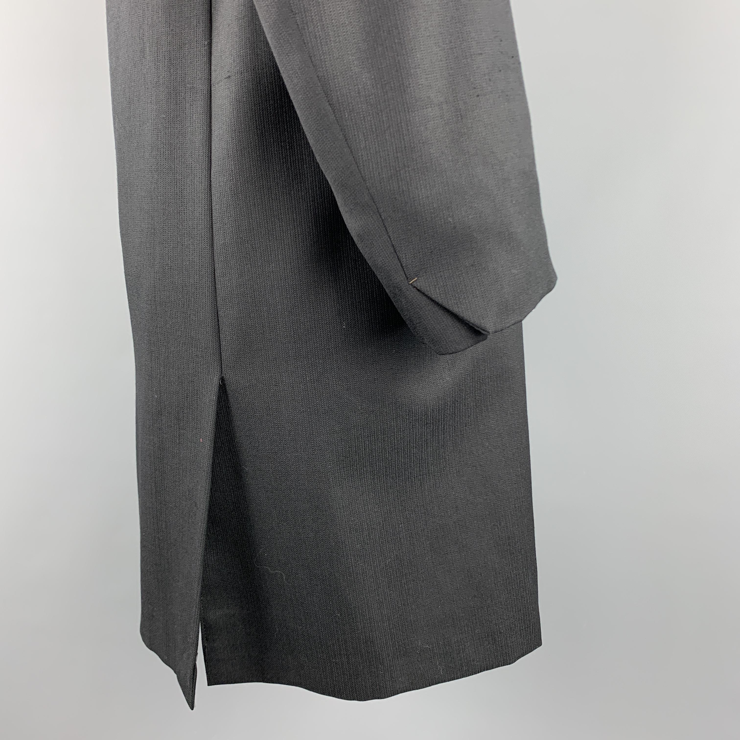 Men's Vintage KUPPENHEIMER Size S Black Wool Peak Lapel Long Coat