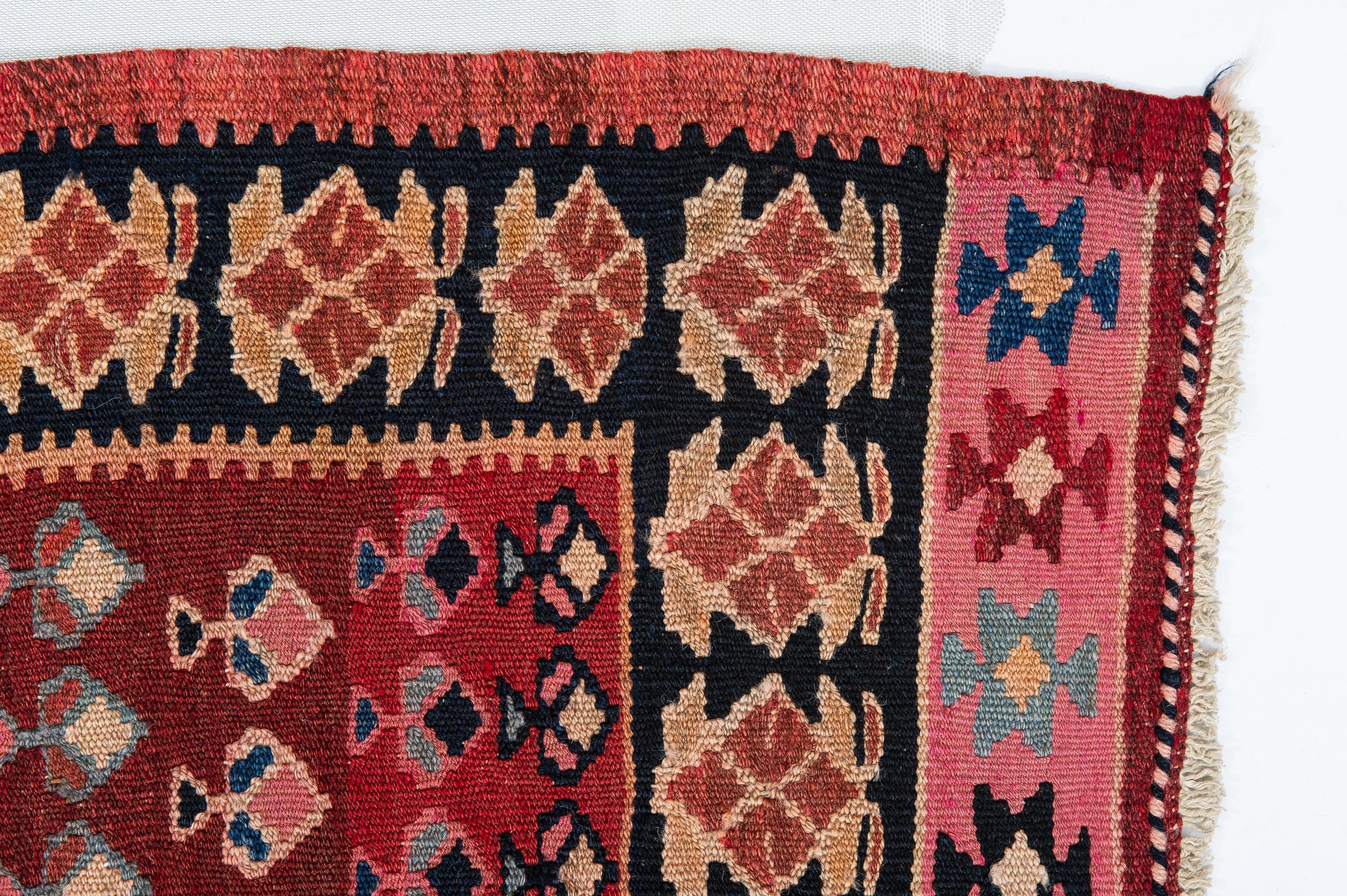 Wool Vintage Kurdestan Kilim For Sale