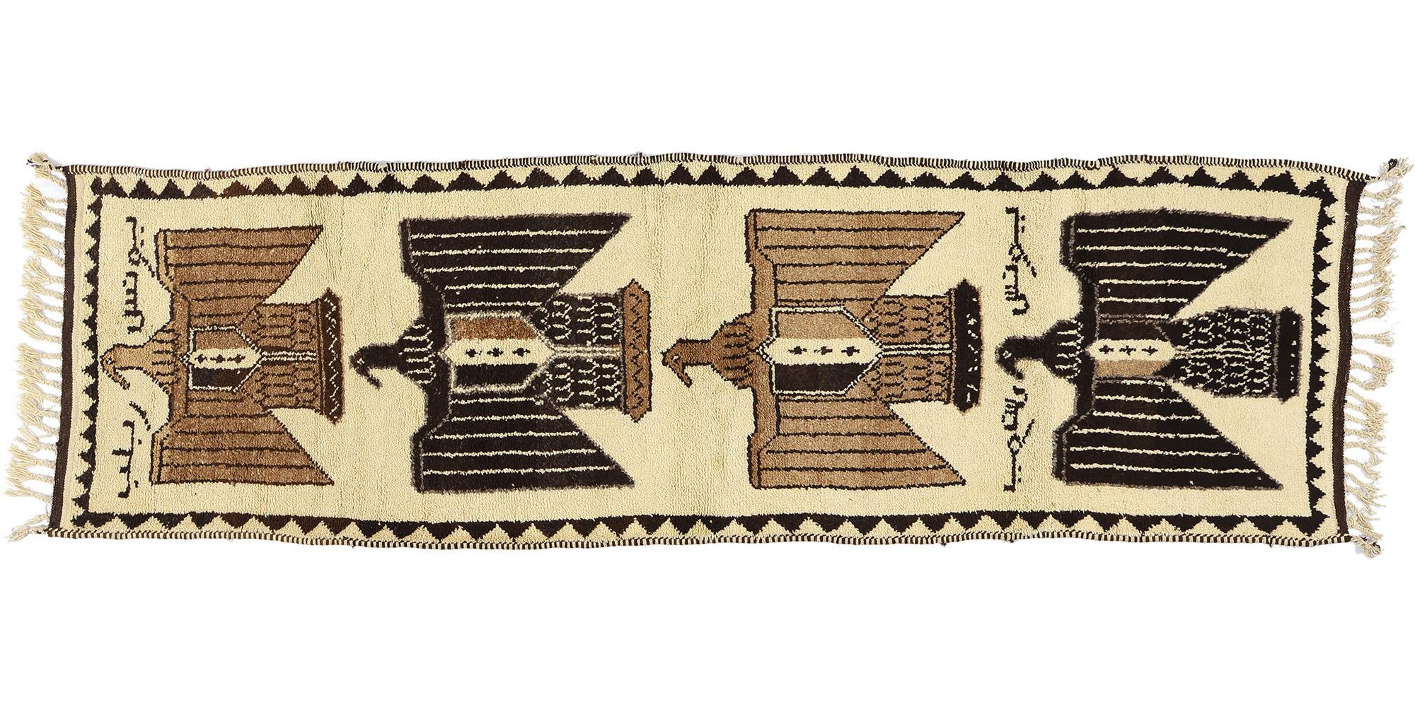 Vintage Kurdish Eagle Pictorial Rug For Sale 2