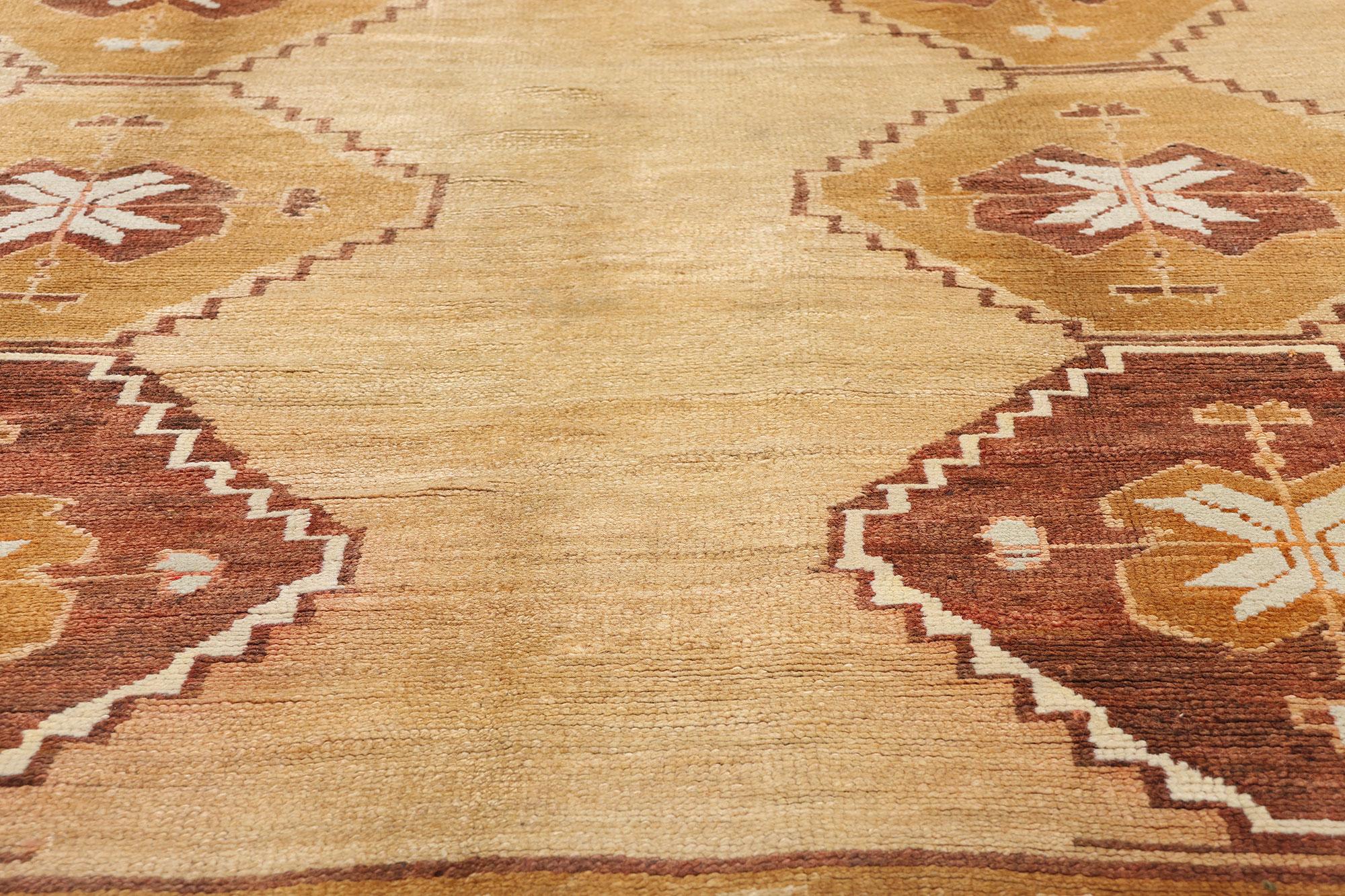 Alfombra kurda turca de Kars de 1950 con estilo moderno Lana en venta