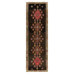 Tappeto Kilim curdo vintage con medaglioni rosa su sfondo beige-marrone by Rug & Kilim