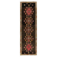 Vintage Kurdish Kilim Rug with Pink Medallions on Beige-Brown by Rug & Kilim