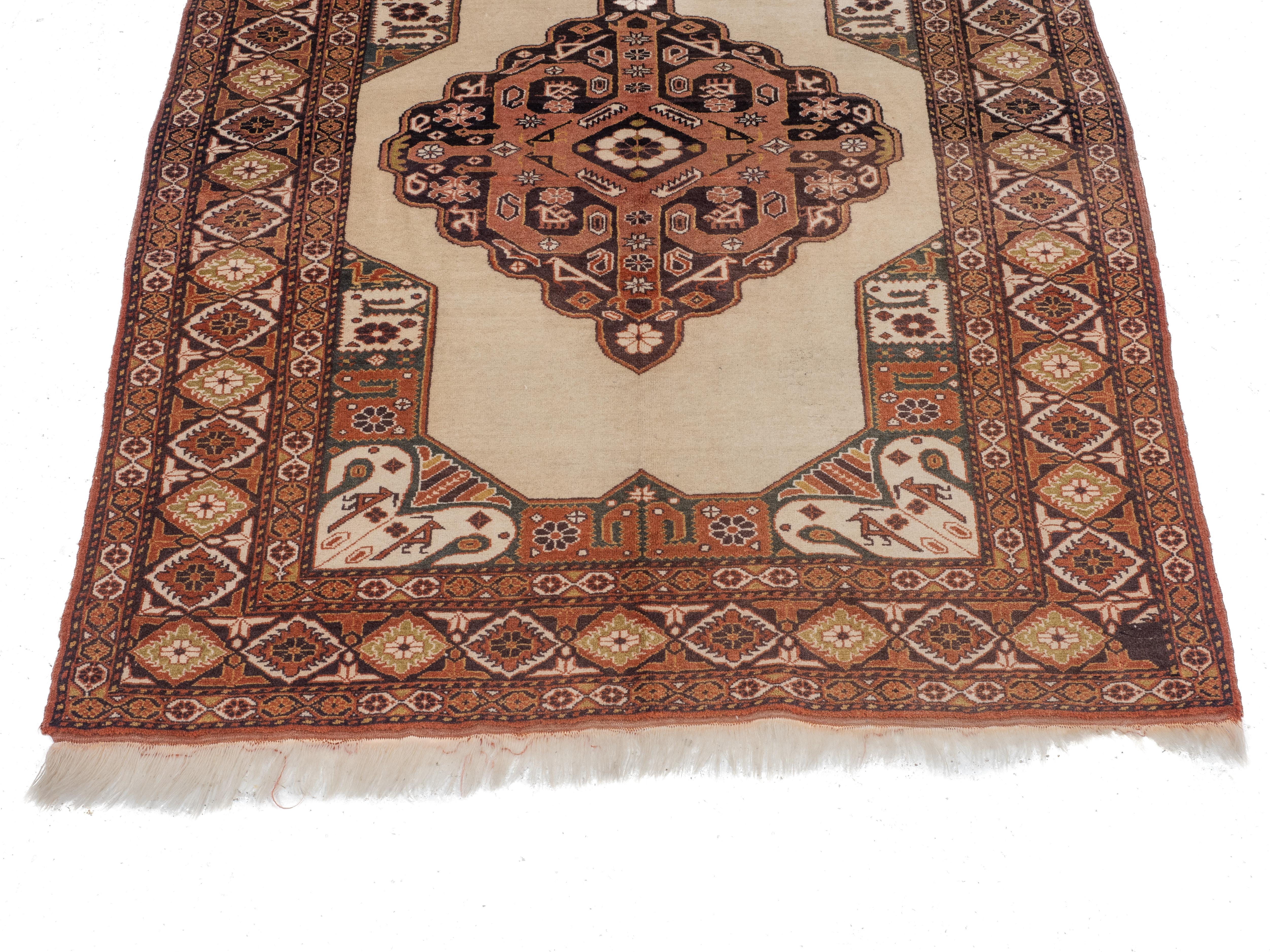 Vintage Kurdish Kuchan Tribal Handwoven Wool Rug Mid c20th, 172×131cm (5 ft 7¾