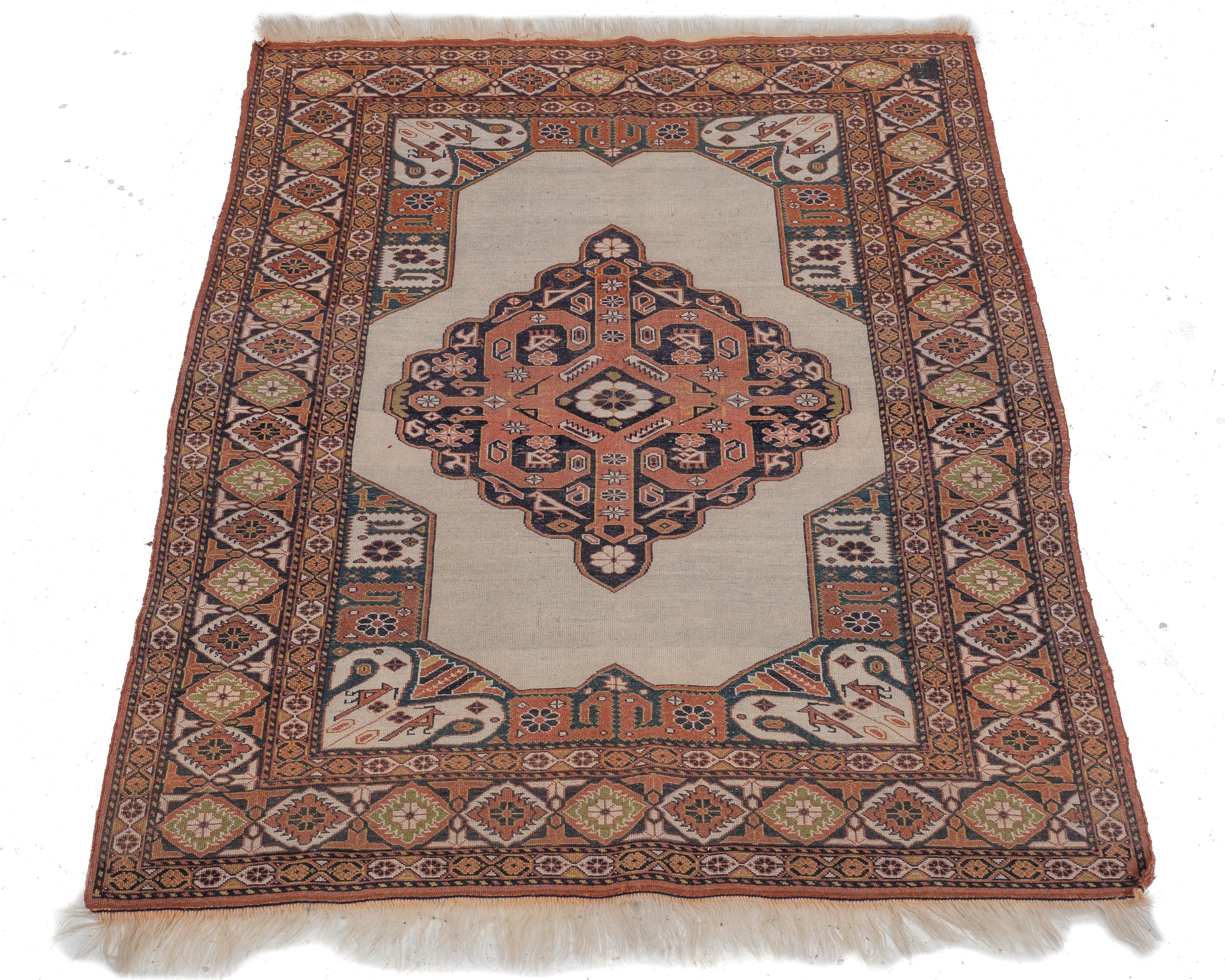 Vintage Kurdish Kuchan Tribal Handwoven Wool Rug Mid c20th, 172×131cm (5 ft 7¾