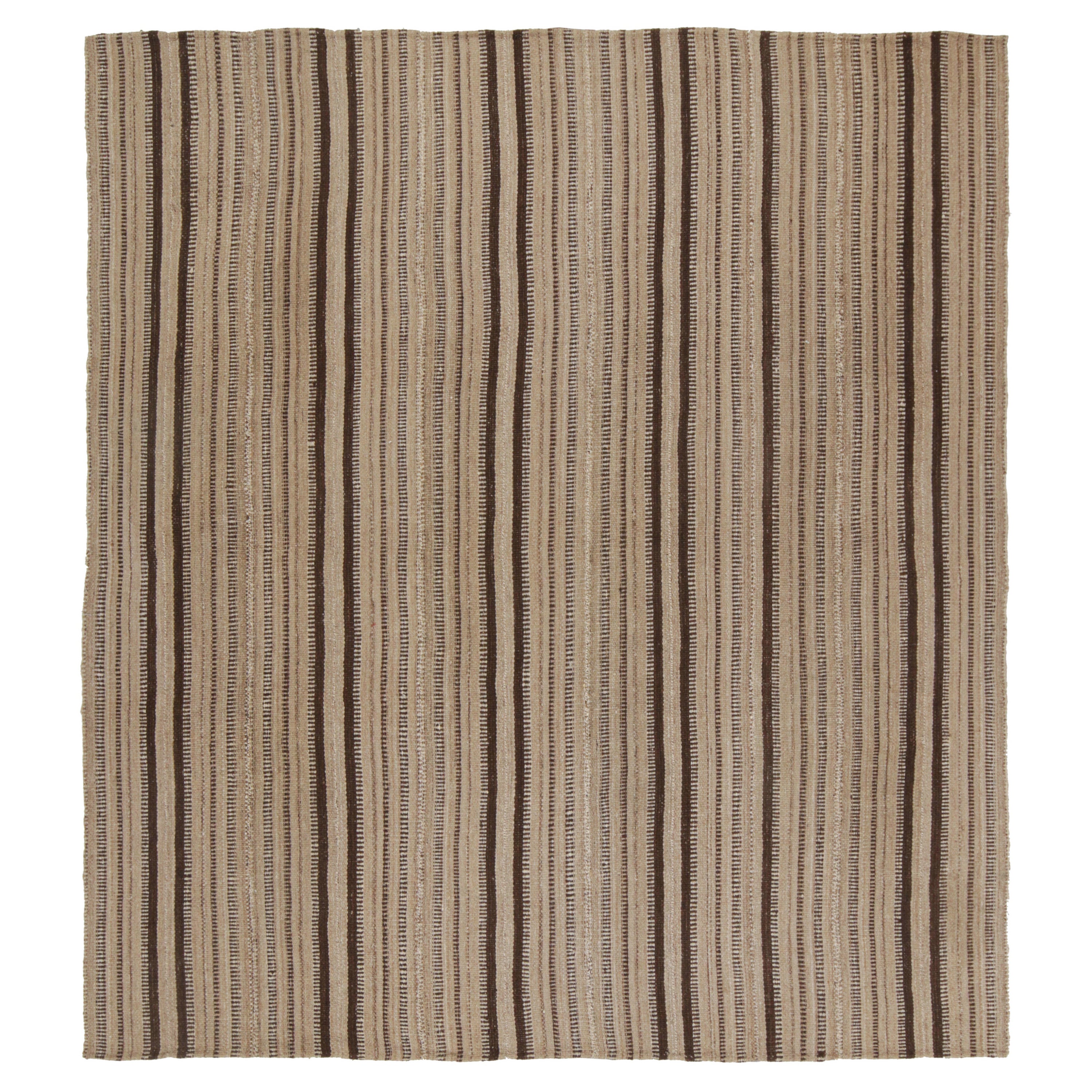 Kurdischer persischer Kelim in beigebraunen Streifen, Vintage