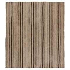 Kurdischer persischer Kelim in beigebraunen Streifen, Vintage