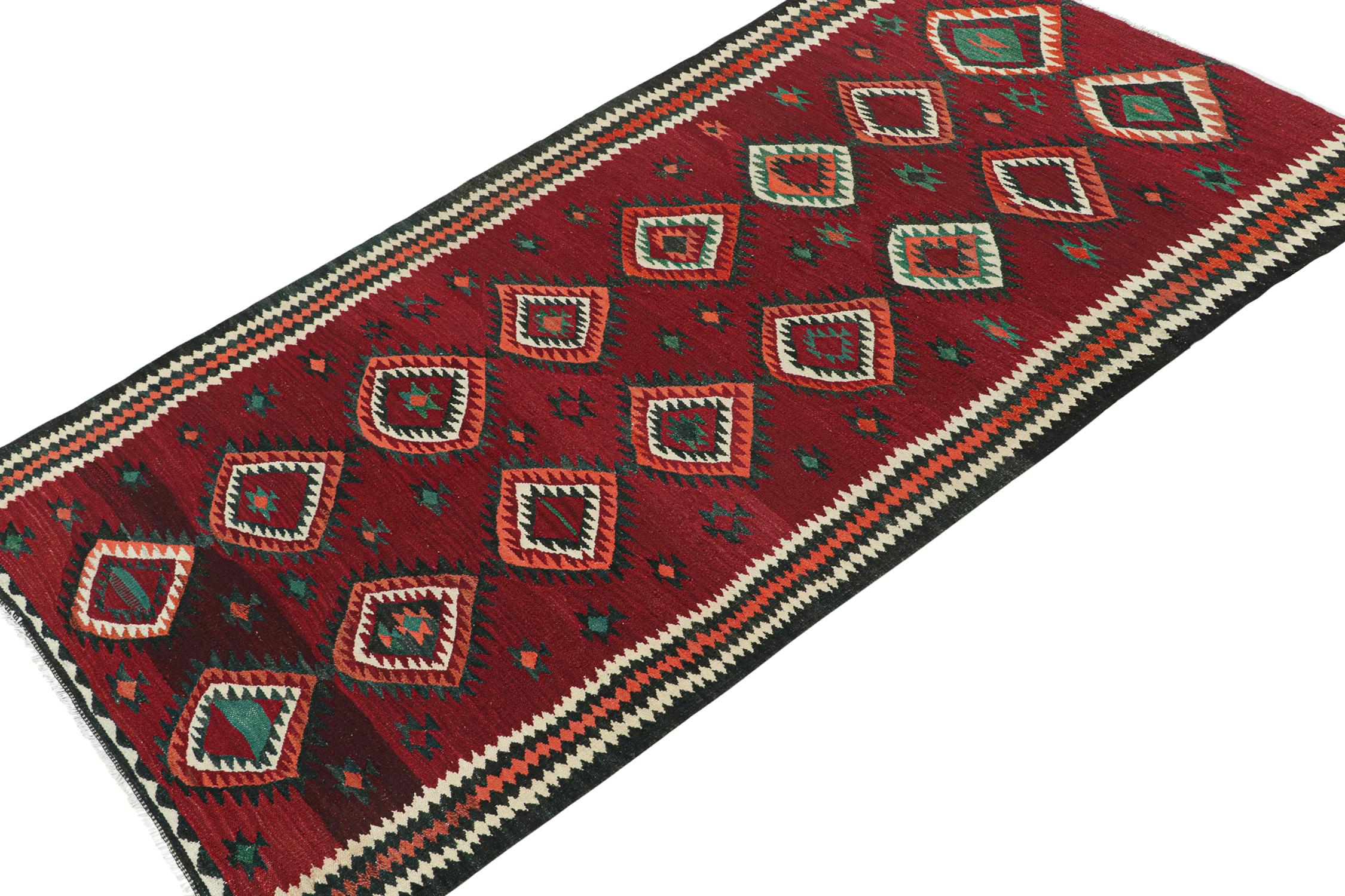 Tribal Vintage Kurdish Persian Kilim in Red with Medallion Patterns by Rug & Kilim For Sale