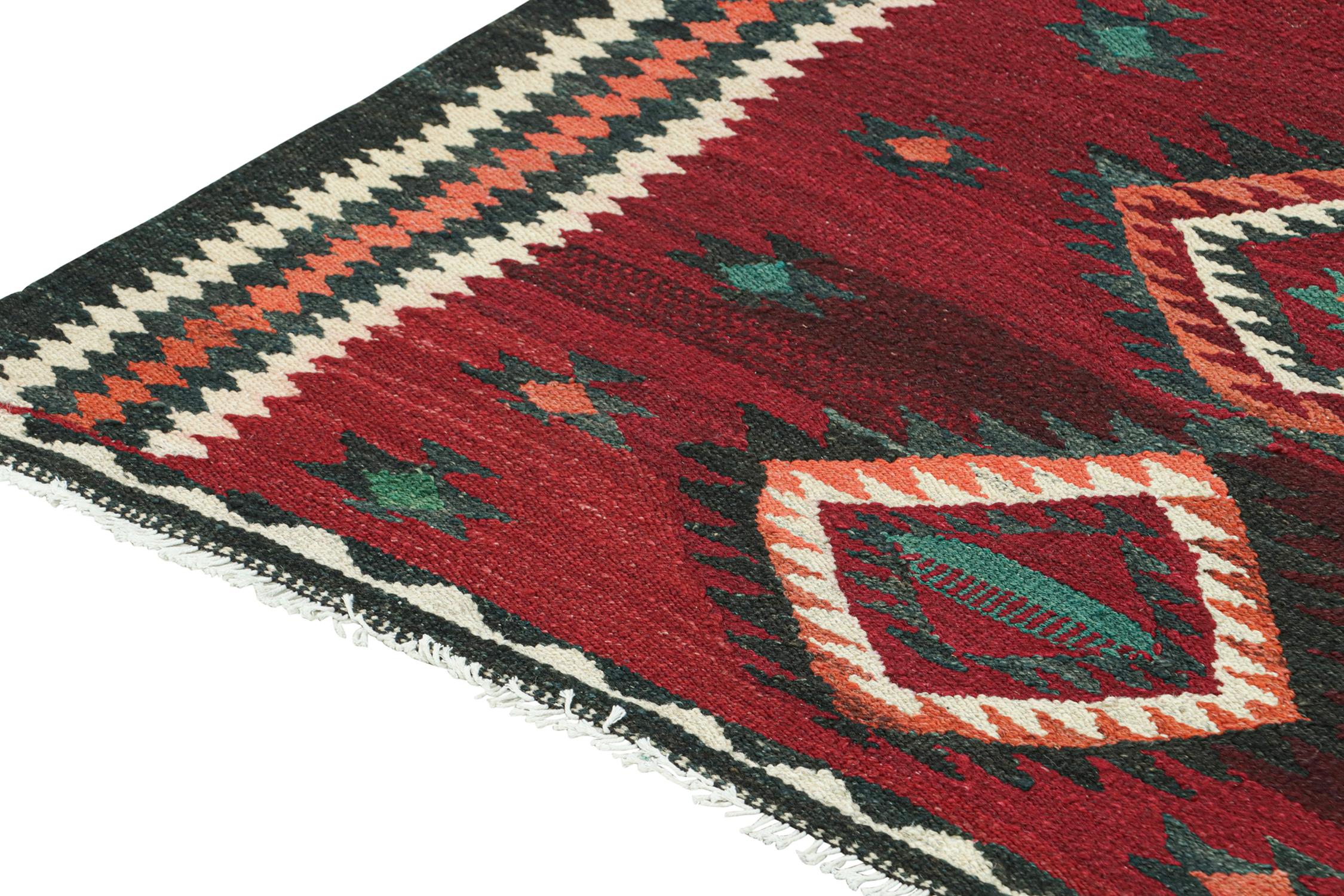 Vintage Kurdish Persian Kilim in Red with Medallion Patterns by Rug & Kilim In Good Condition For Sale In Long Island City, NY