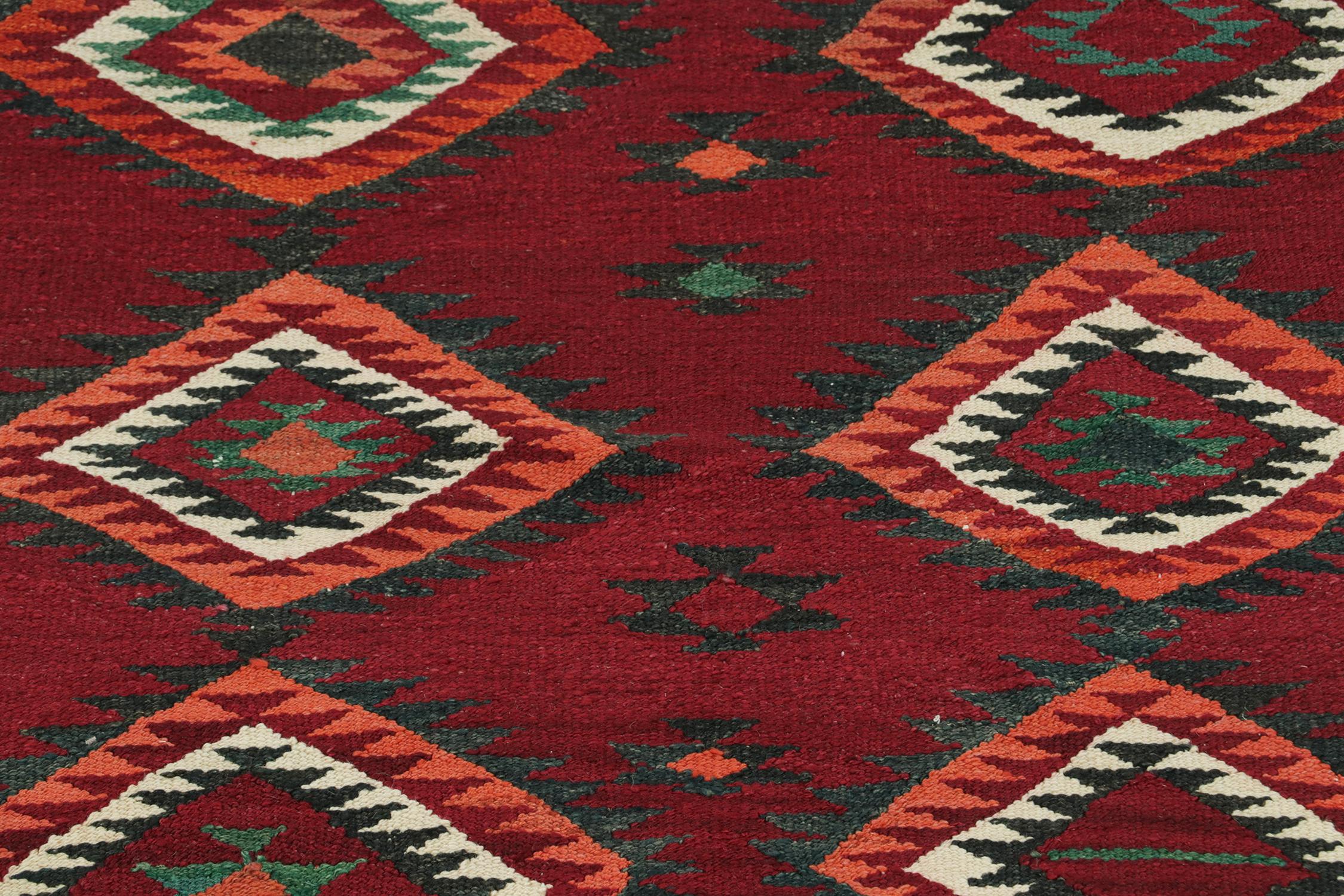 Mid-20th Century Vintage Kurdish Persian Kilim in Red with Medallion Patterns by Rug & Kilim For Sale