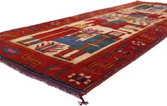 Vintage Kurdish Pictorial Rug, Tragic Love Story of King Khosrow & Queen Shiri